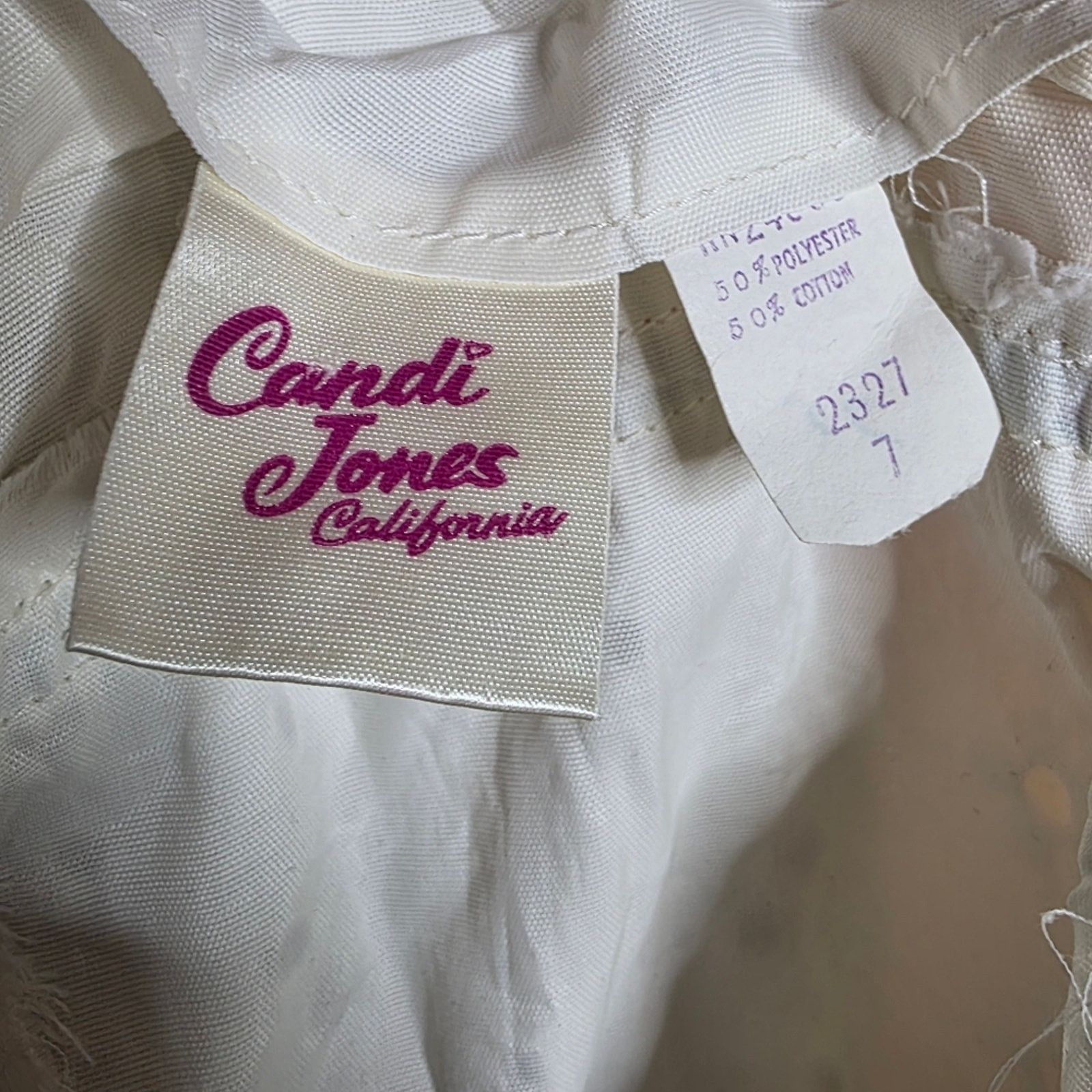 Vintage VTG Candi Jones California White Eyelet Prairie Maxi Dress Size XS / US 0-2 / IT 36-38 - 7 Thumbnail