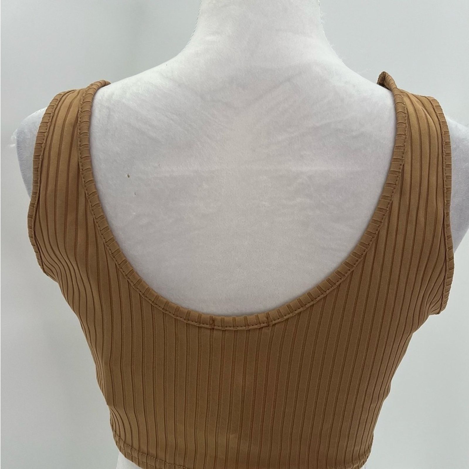 Boohoo Boohoo Tan Ribbed Knit Scooped Cropped Tank Top Size 12 NWT Size XL / US 12-14 / IT 48-50 - 5 Thumbnail
