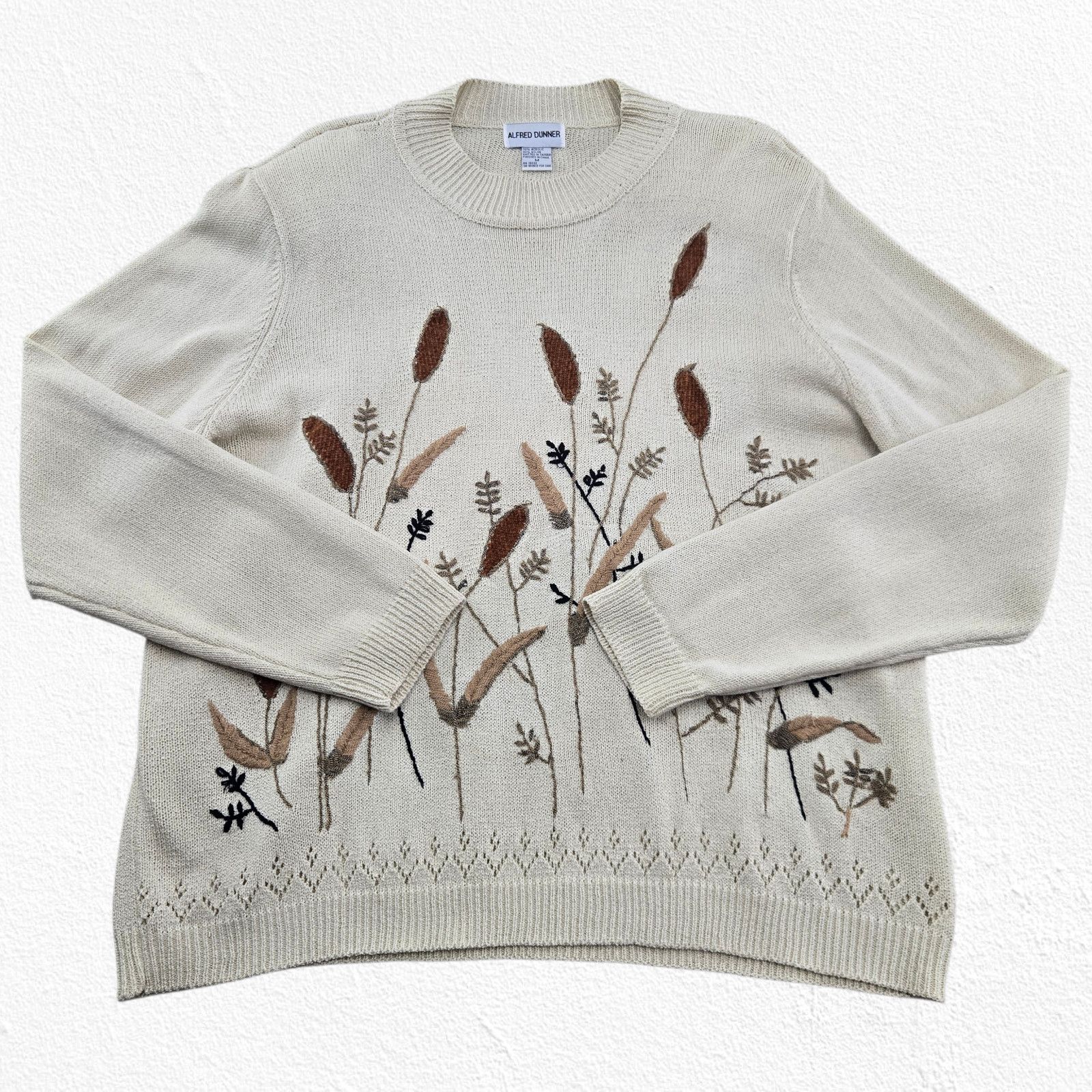 Vintage Vintage Alfred Dunner Nature Motif Knit Sweater Size Medium Size M / US 6-8 / IT 42-44 - 2 Thumbnail