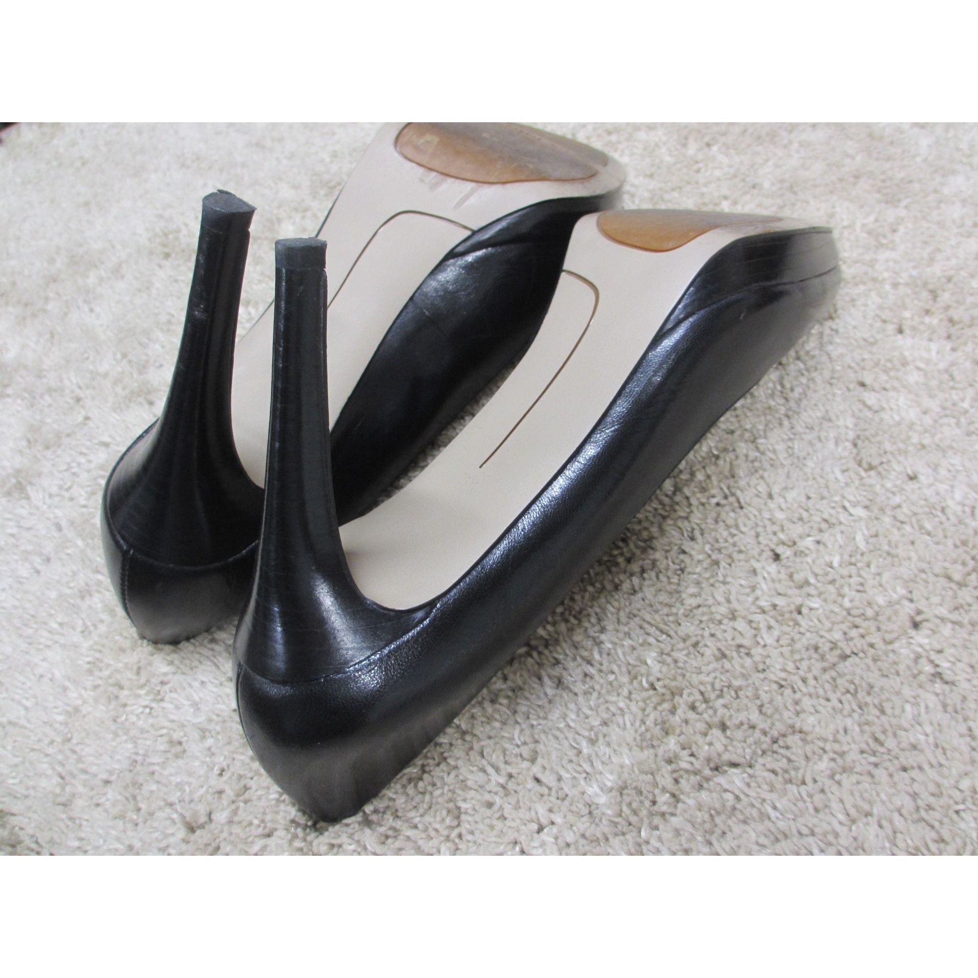 Nine West NINE WEST NWBEAUTIE PLATFORM BLACK LEATHER HEELS 8.5 MEDIUM Size US 8.5 / IT 38.5 - 10 Thumbnail