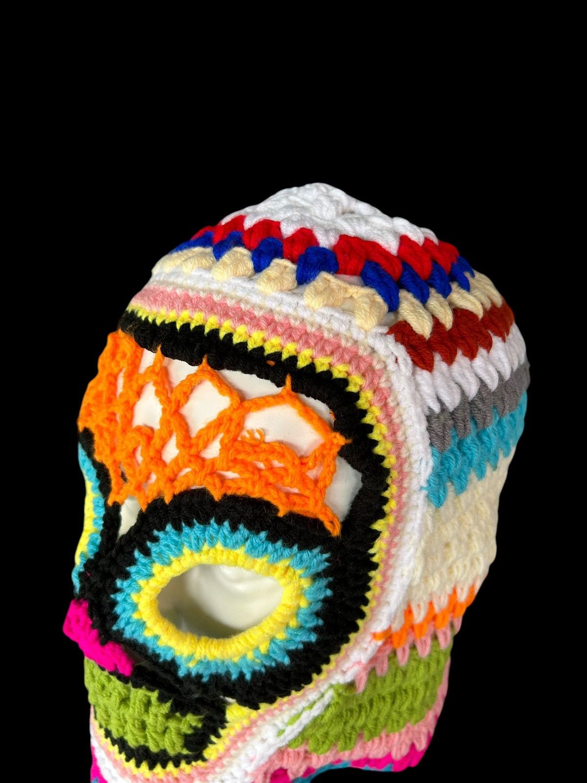 Japanese Brand Very Rare Crochet Knitted Handmade Balaclava Masked ☠️☠️ Size ONE SIZE - 6 Thumbnail