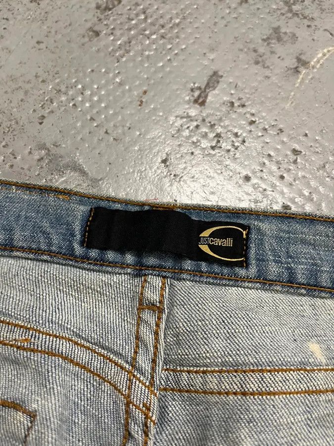 Just Cavalli SS2006 Cavalli Gold Embellished Light Blue Distressed Jeans Size US 30 / EU 46 - 12 Thumbnail