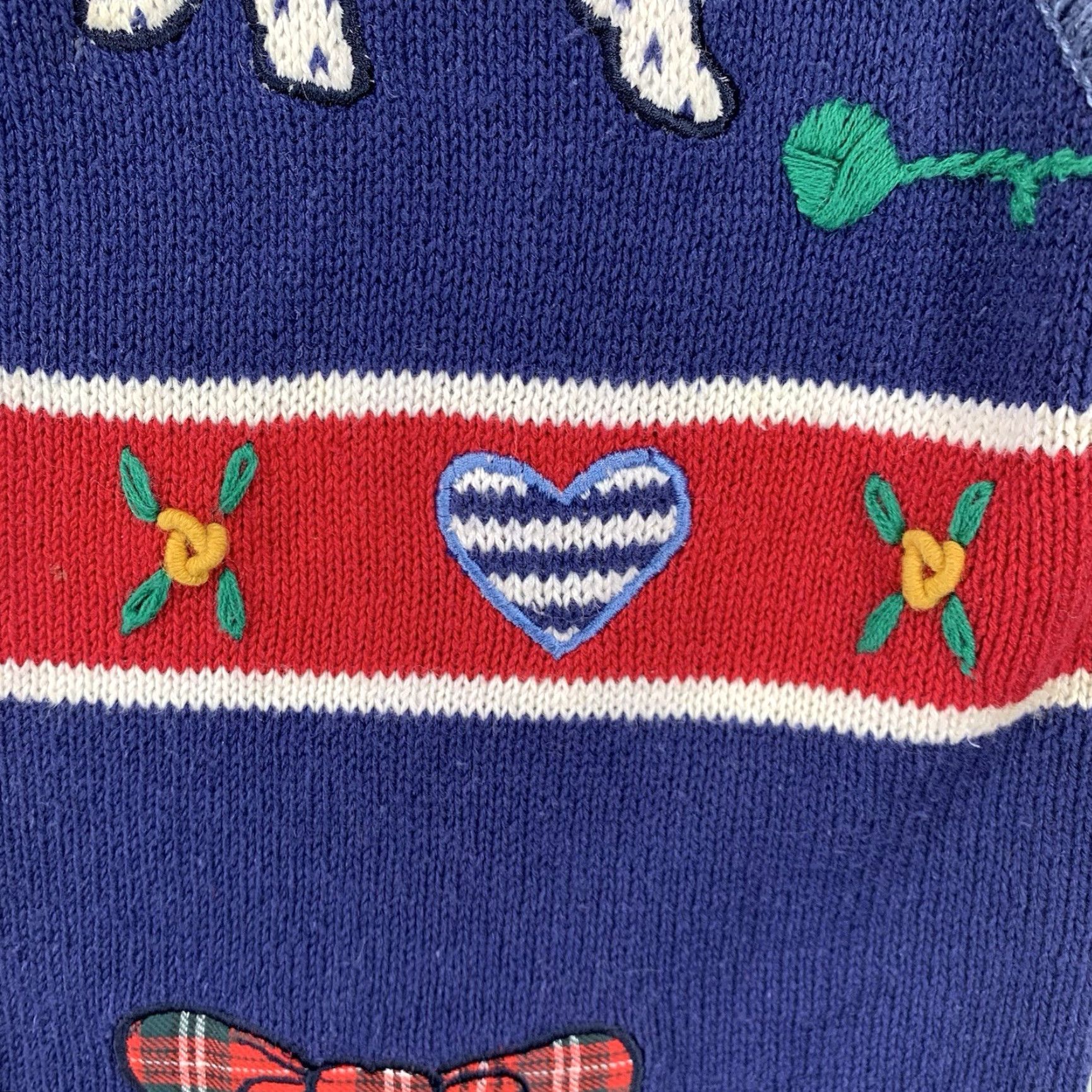 Vintage VINTAGE Koret City Blues Women's Sweater Vest Sleeveless Large Blue 90s Cat Hearts Knit Casual Size L / US 10 / IT 46 - 5 Thumbnail