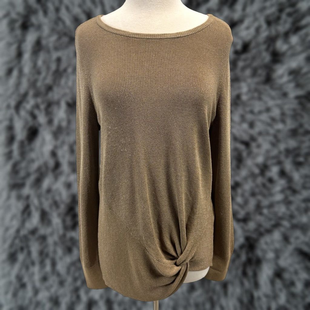 Vintage Chicos Side Twist Sweater Sz 2 US Large Women’s Brown Tunic Classic Size L / US 10 / IT 46 - 1 Thumbnail