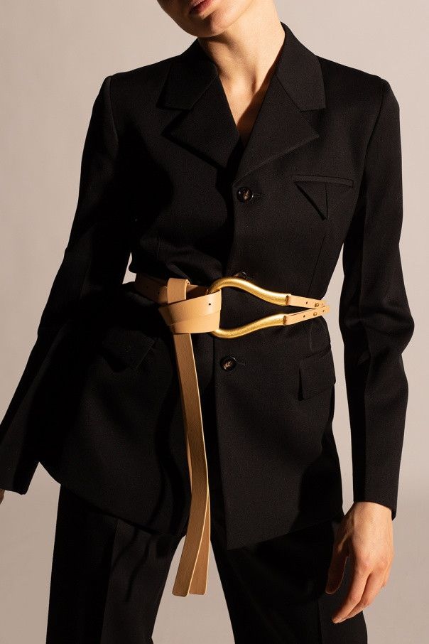 Bottega Veneta o1n1vont0225 Size: S / Horsebit Belt in Beige/Gold Size ONE SIZE - 2 Thumbnail
