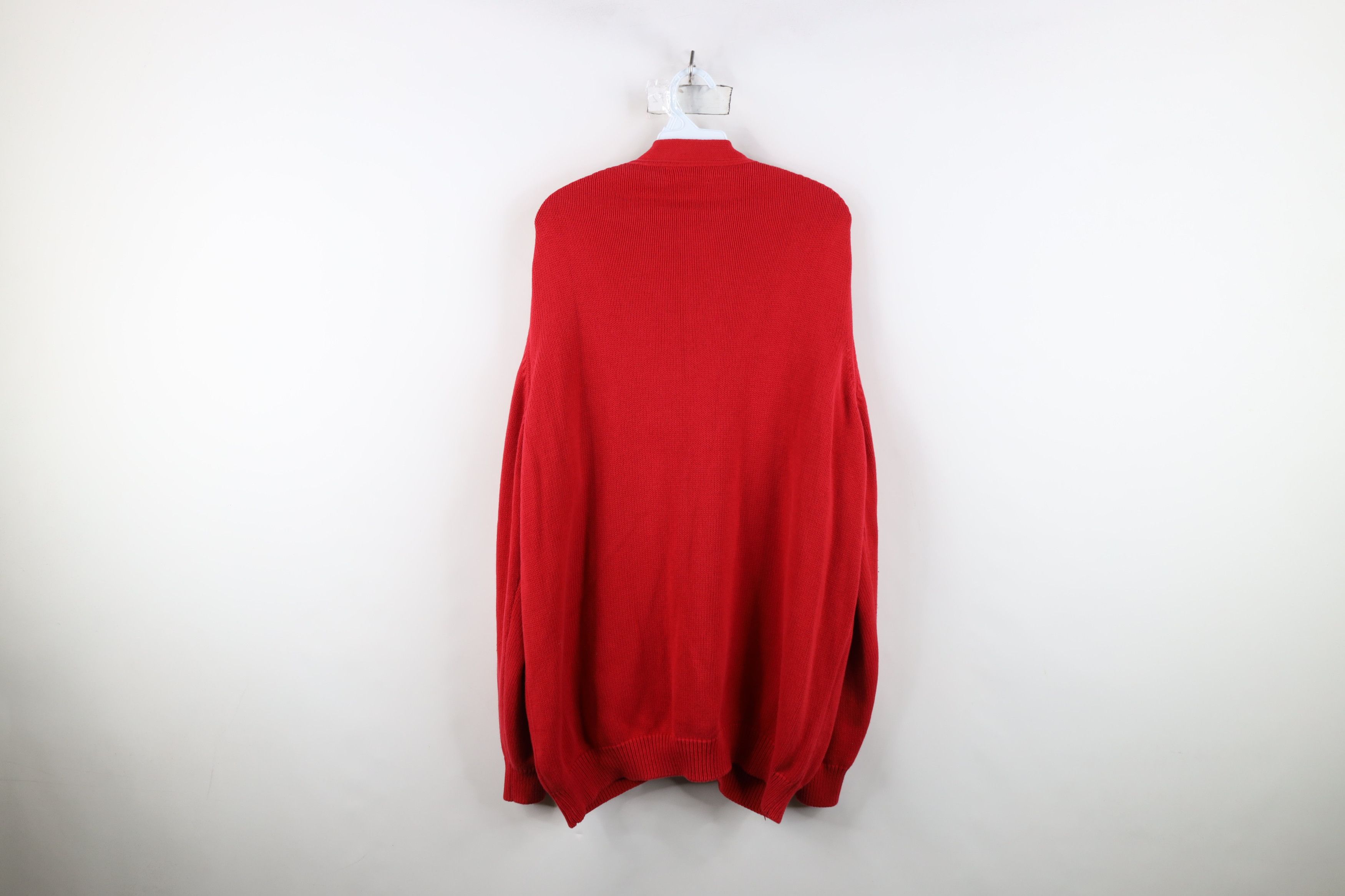 Lands' End Vintage 90s Lands End Cotton Knit Cardigan Sweater Red USA Size US XL / EU 56 / 4 - 9 Thumbnail