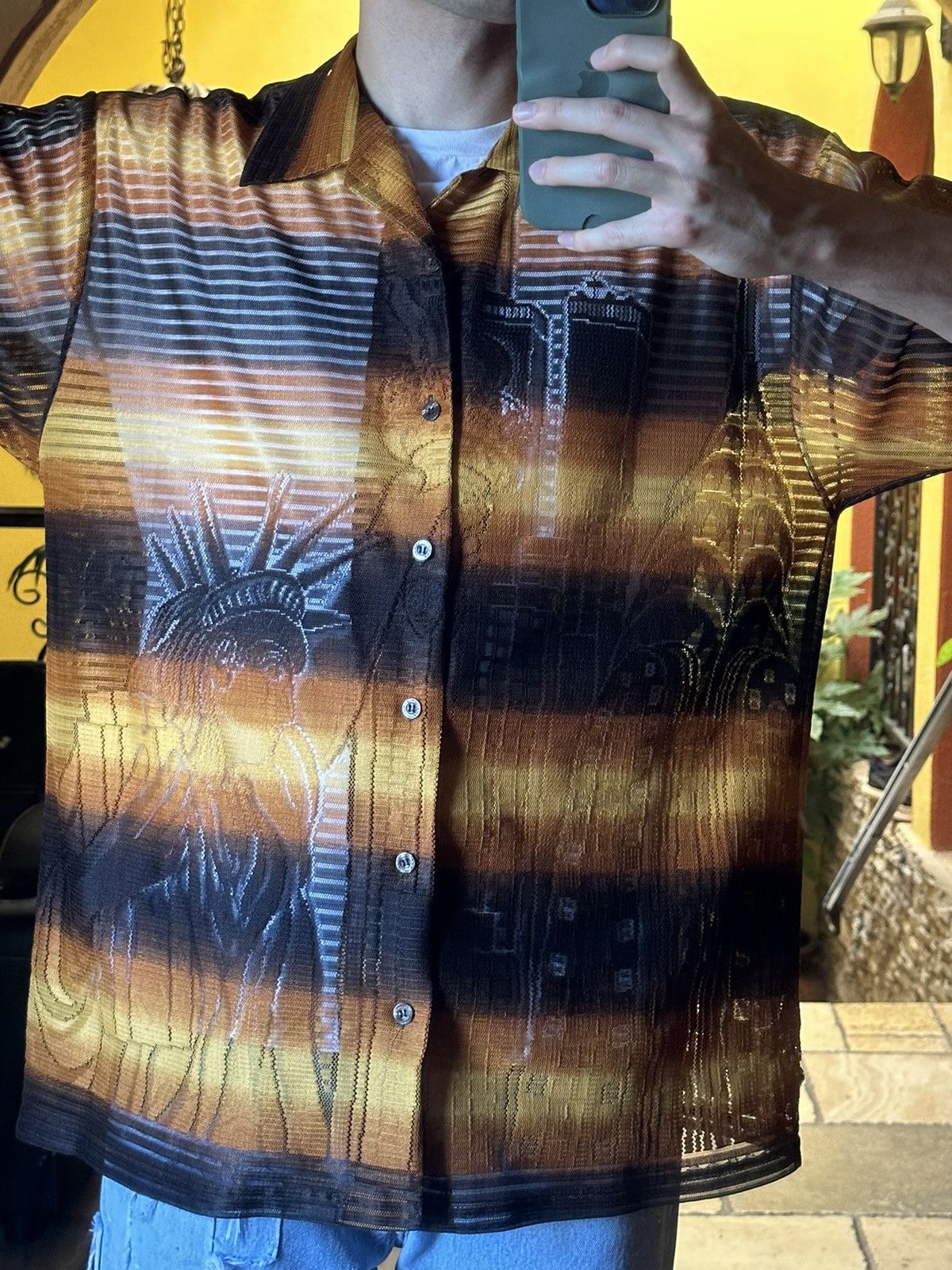 4GSELLER INSANE Y2K Statue of Liberty NYC Button Shirt Large Size US L / EU 52-54 / 3 - 1 Thumbnail