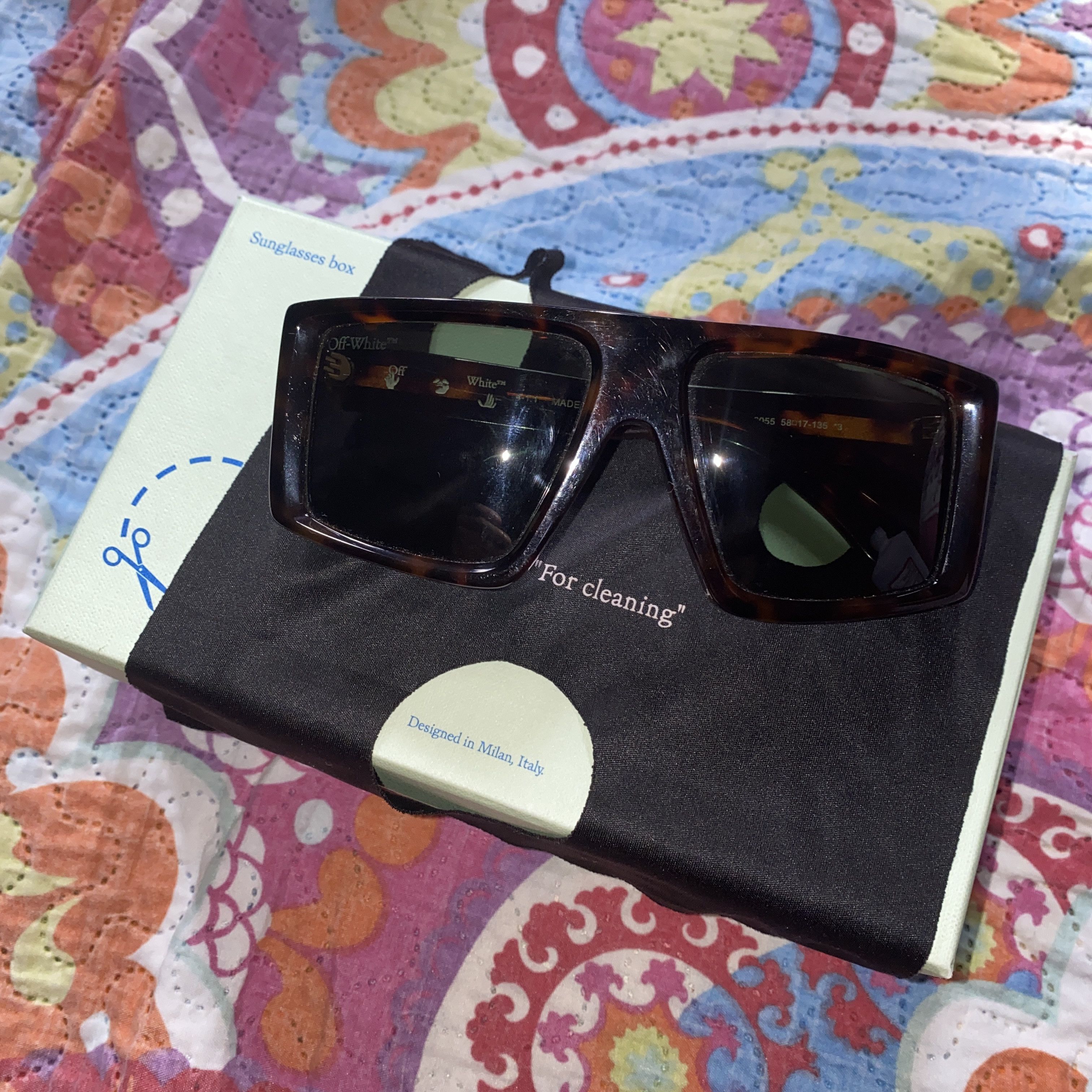 Off-White Alps Arrow Acetate Shield Sunglasses Off-White Alps Marbled Brown Sunglasses - eye-oo.com main image 2