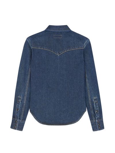 Saint Laurent Paris o1s1wg111124 Western Shirt in Sea Denim in Deep Blue Size S / US 4 / IT 40 - 2 Thumbnail