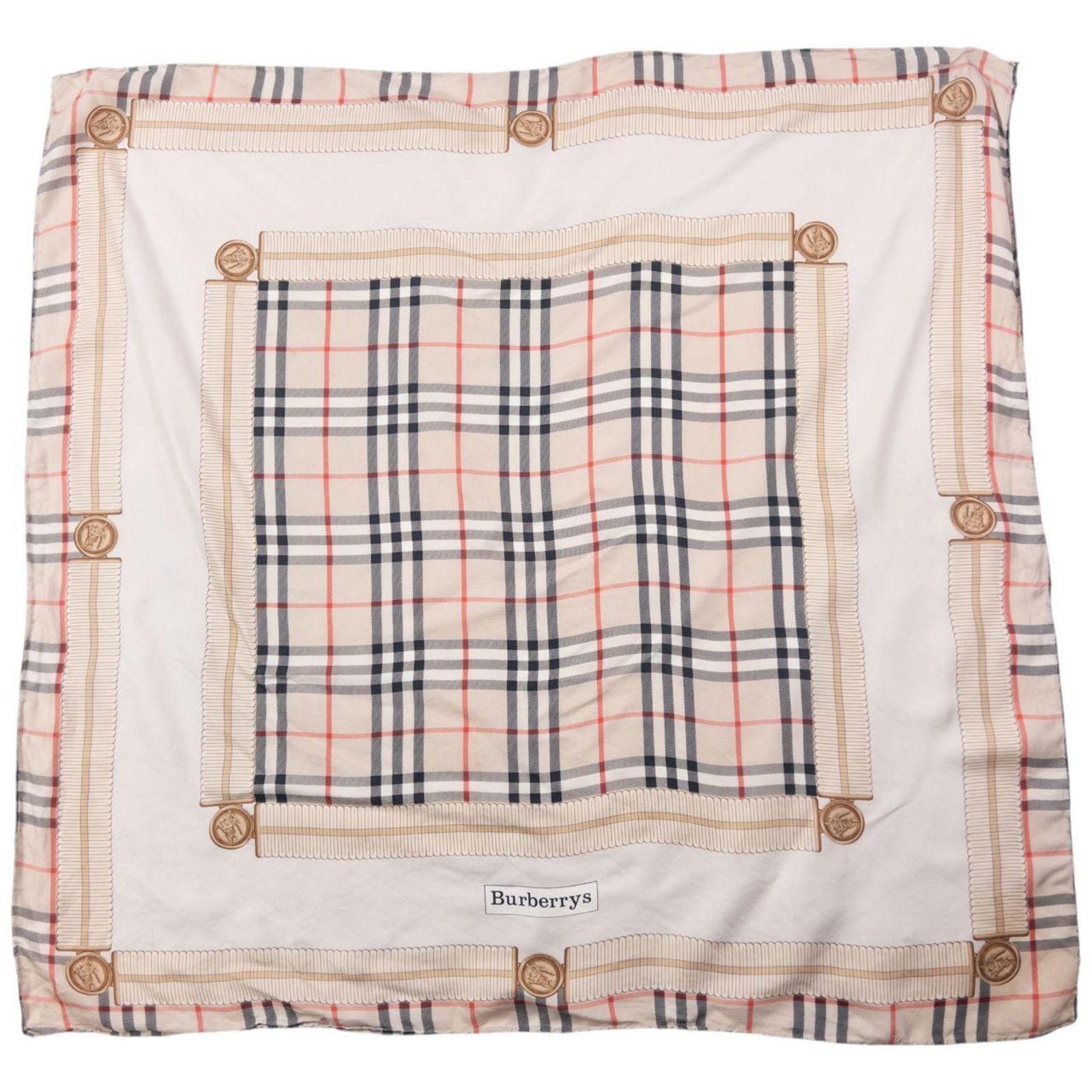 Burberry Vintage 90s Burberry Nova Check Silk Scarf Size ONE SIZE - 1 Thumbnail