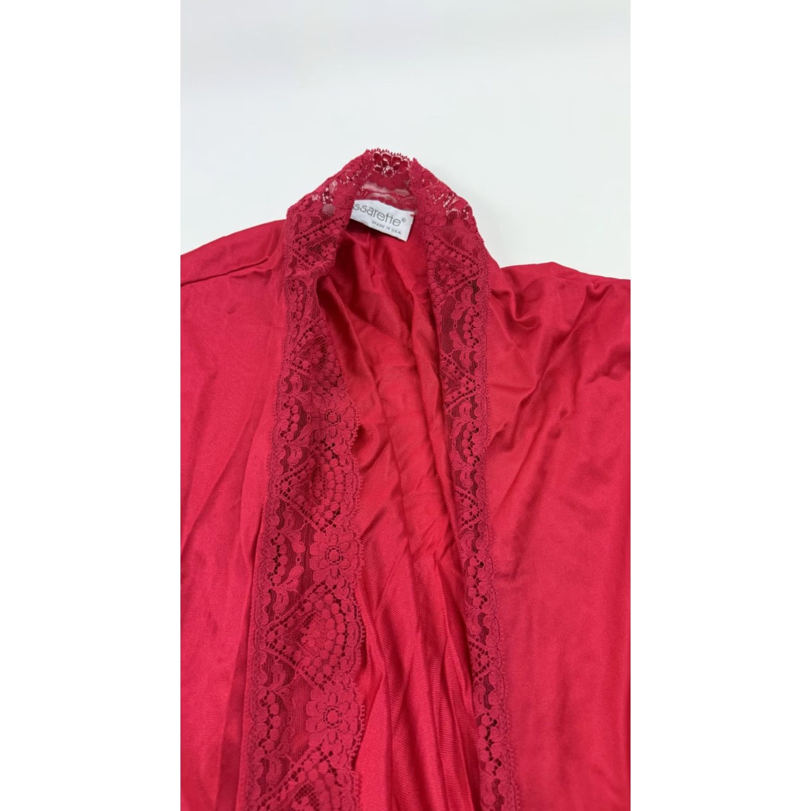 Vintage VINTAGE Vassarette Bodysuit Robe Set Womens 36 Large Red Lace Satin Lingerie 2 Piece USA Size L / US 10 / IT 46 - 7 Thumbnail