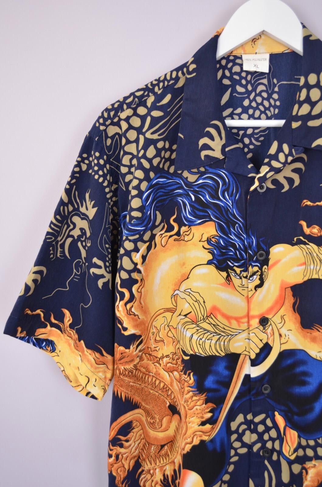 Designer Vintage Anime Samurai Warrior Japanese Shirt Size XL AOP 90s Size US XL / EU 56 / 4 - 3 Thumbnail