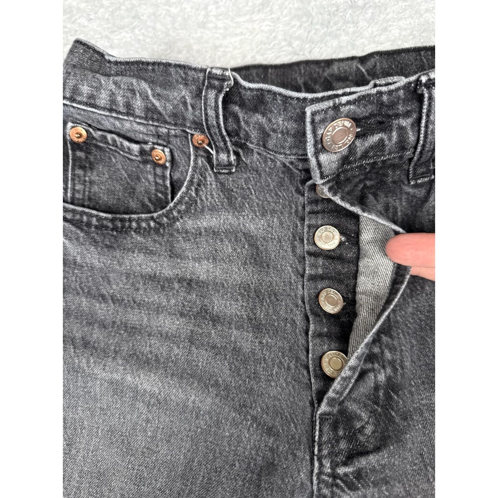 Gap VINTAGE Gap Cheeky Straight Jeans Womens 2 Charcoal Mid Rise Crop Stretch 24x26 Size 26" / US 2 / IT 38 - 5 Thumbnail