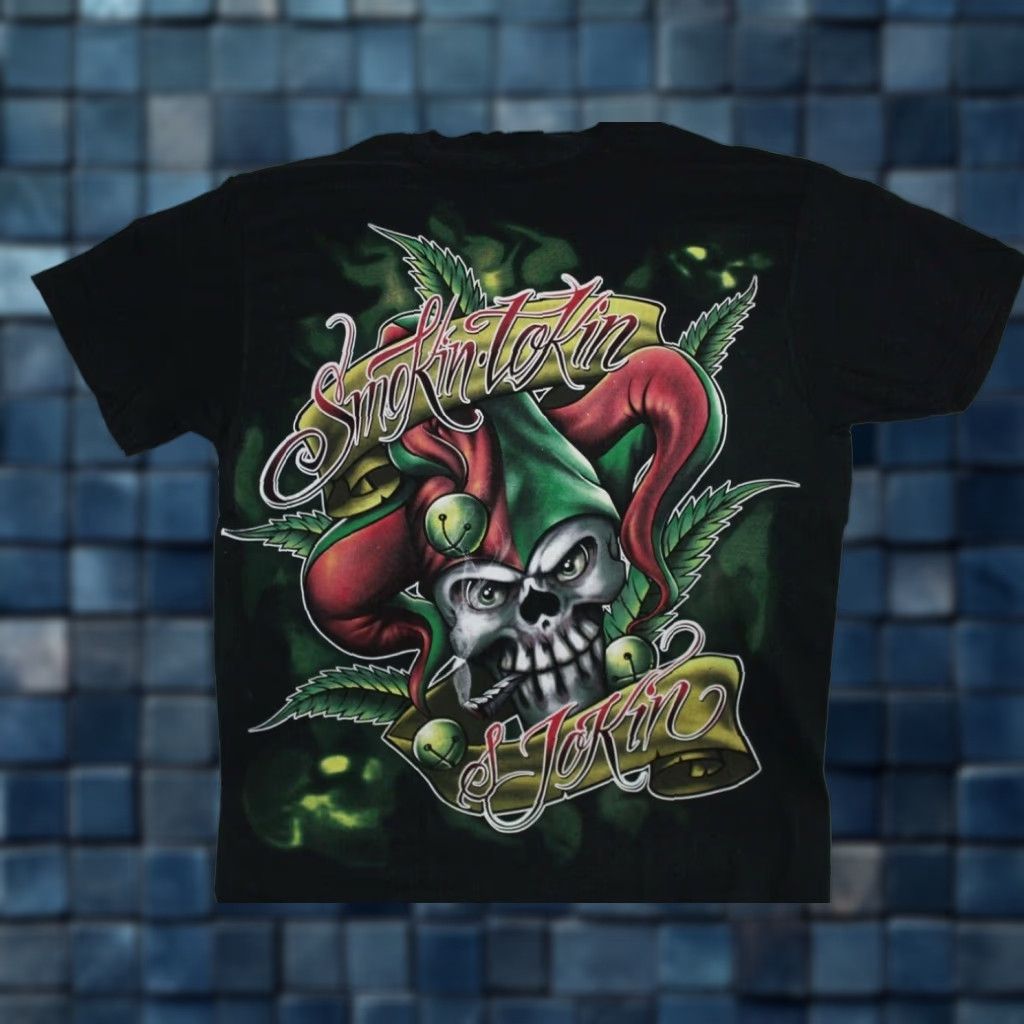 Vintage JOKER MARIJUANA LEAF Graphic T-Shirt Black Adult Large Mens Size US L / EU 52-54 / 3 - 1 Thumbnail
