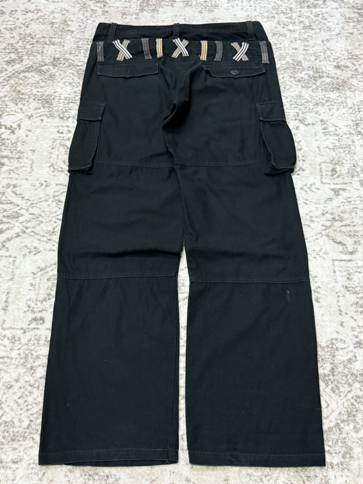 Japanese Brand Japanese Brand Double Waist Cut And Sew Loose Cargo Pants Size US 32 / EU 48 - 2 Thumbnail