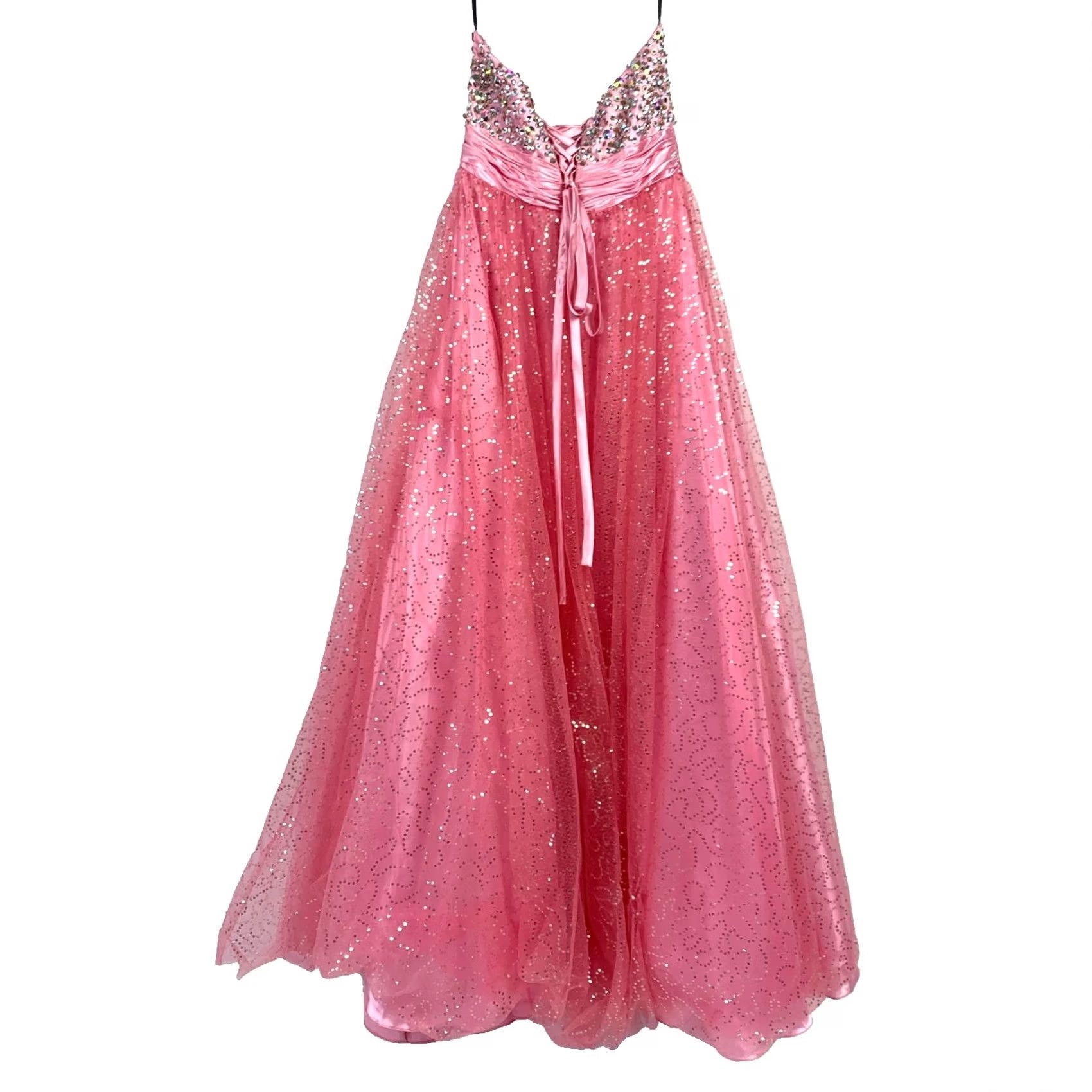 Vintage LA Merchandises Pink Sequin Full Skirt Long Formal Prom Dress Size Large Shirt? Size ONE SIZE - 5 Thumbnail