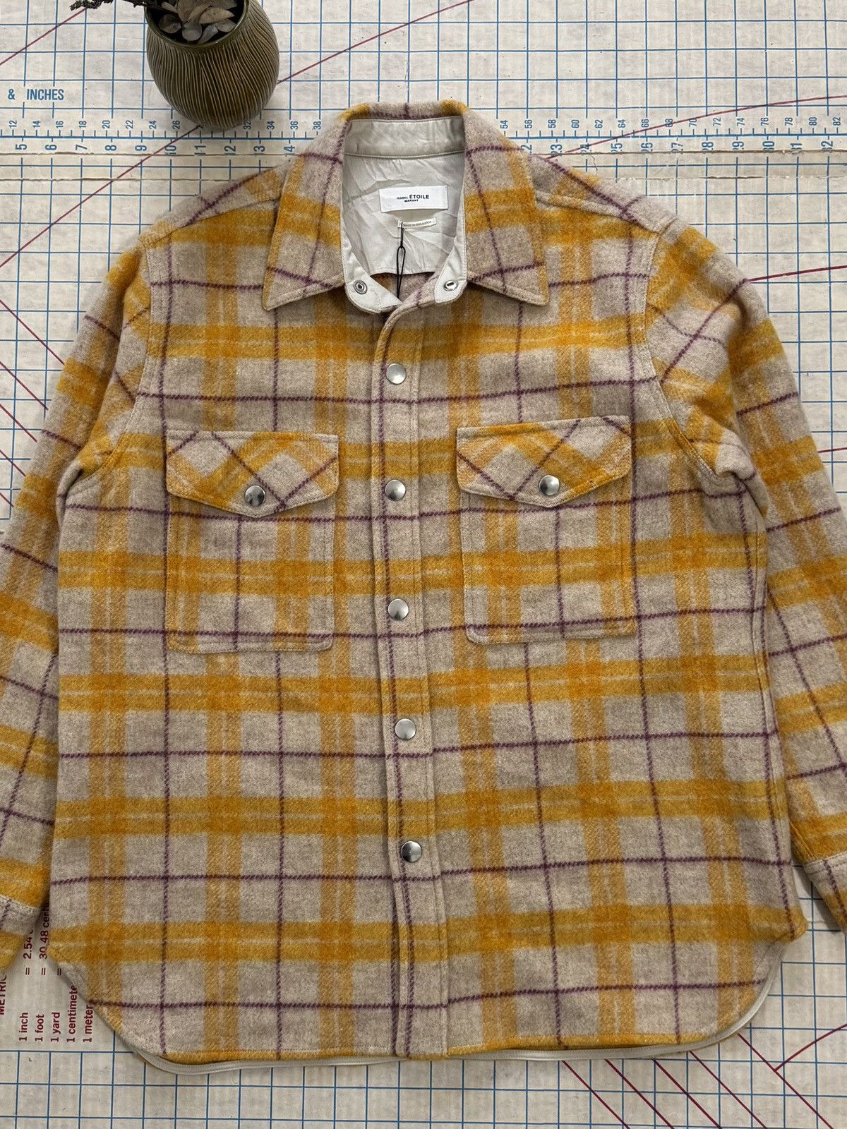 Isabel Marant Etoile NWT Isabel Etoile Marant Yellow Faxonli Wool Shacket Size 36 Size M / US 6-8 / IT 42-44 - 2 Thumbnail