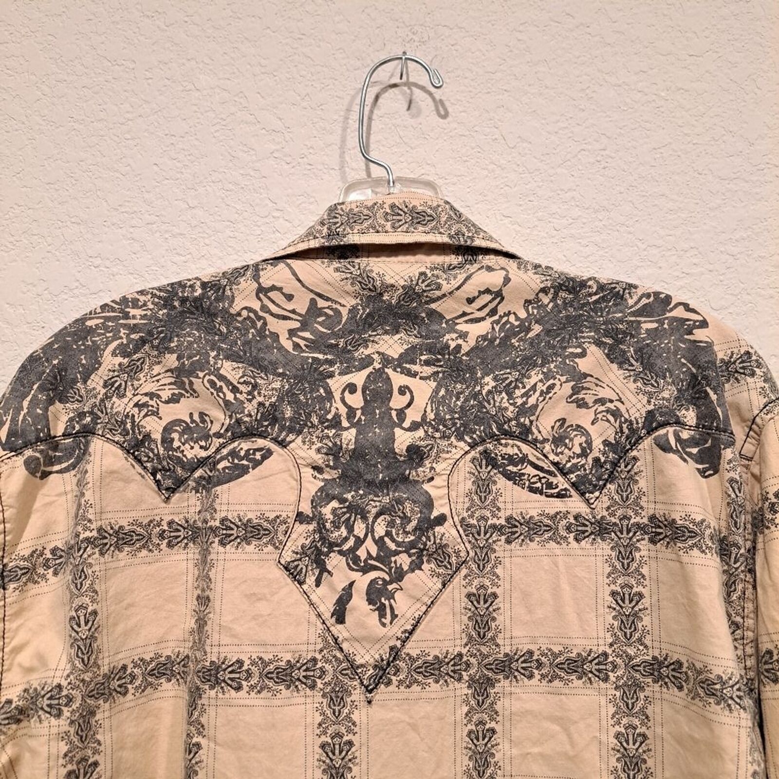 Other Southern Thread pearl snap western cowboy shirt tan men's L Size US L / EU 52-54 / 3 - 8 Thumbnail