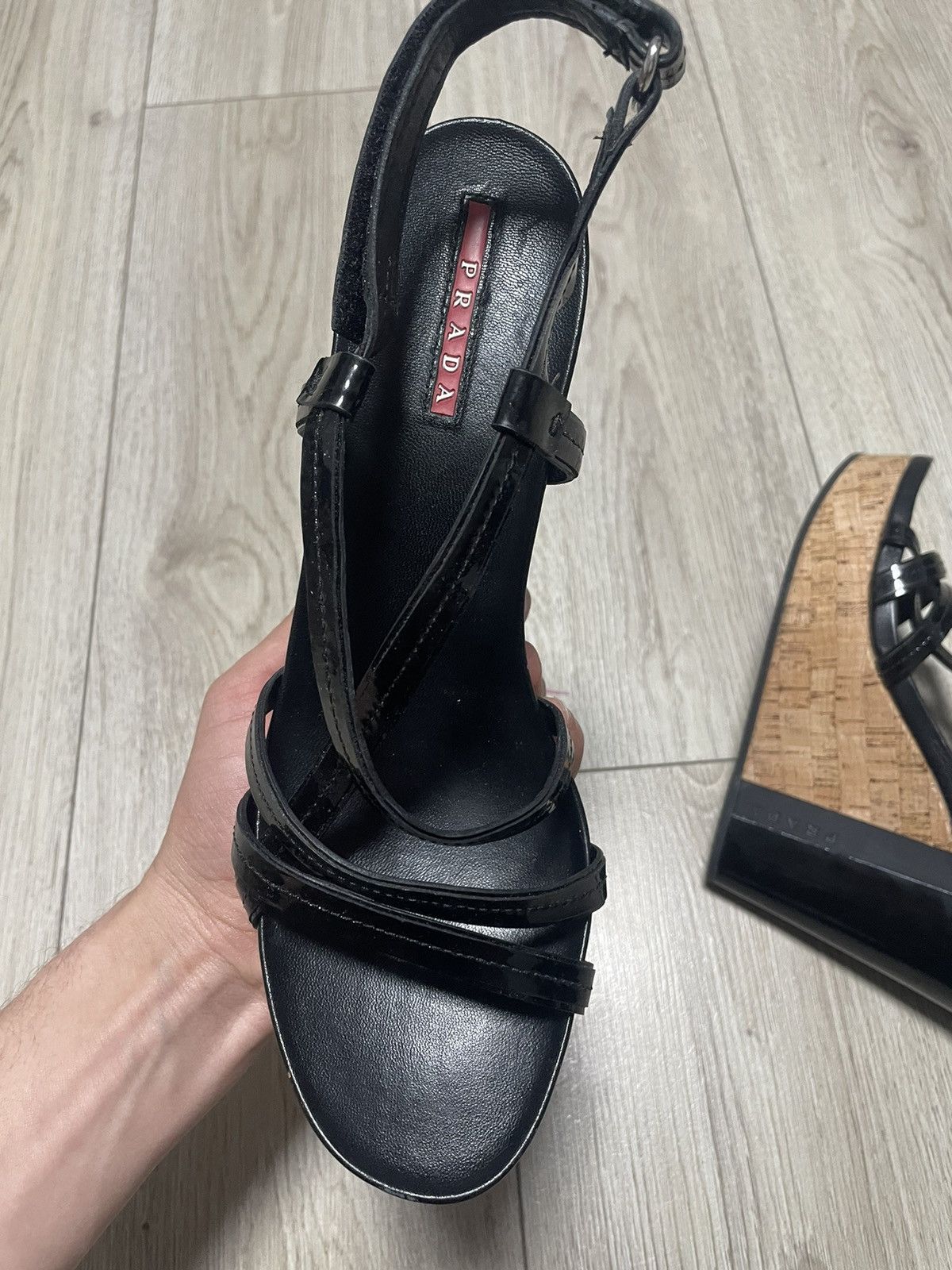Prada Prada Sport Leather And Cork Platform Heels Shoes Women’s Size US 9 / IT 39 - 9 Thumbnail