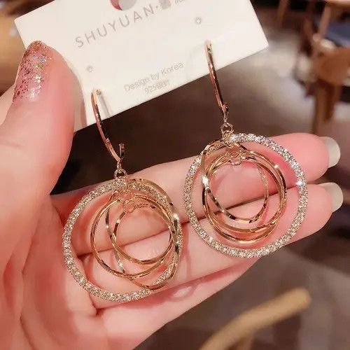 VIBE Women's Geometric Drop Earrings 2021 New Round Size ONE SIZE - 2 Thumbnail