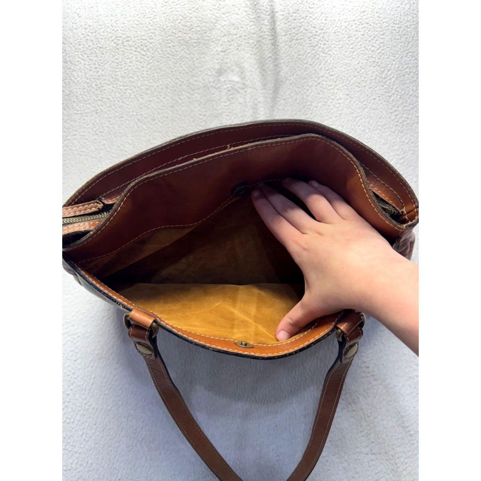 Patricia Nash Patricia Nash Shoulder Bag Leather Floral Italian Orange Brass Hardware Women Medium Rectangle Zippered Inner Pockets Vintage No 14" x 10" x 4" Size ONE SIZE - 4 Thumbnail