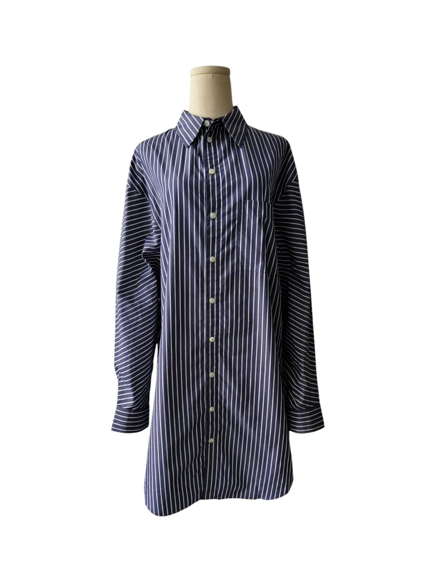 Balenciaga Balenciaga Striped Shirt Dress With Side Pockets Size XXS / US 00 / IT 34 - 1 Thumbnail