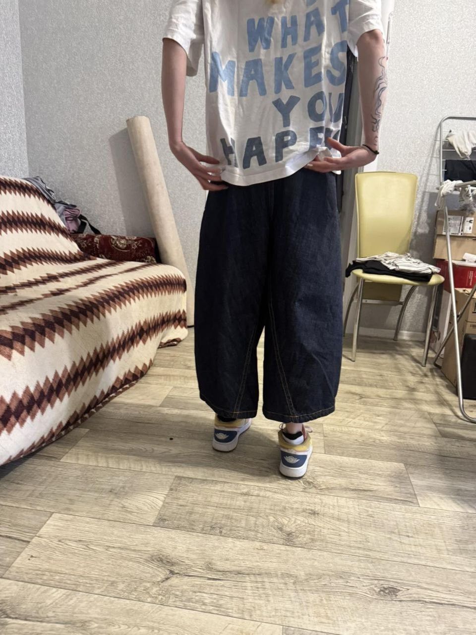 Henrik Vibskov Wide Balloon Cropped Denim Pants