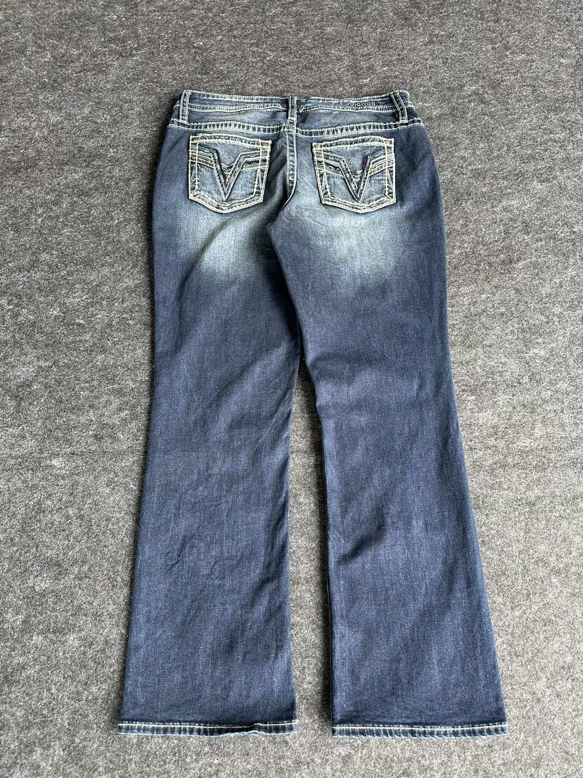 If Six Was Nine Vigoss Flare Baggy Blue Washed Denim D463 Size US 35 - 4 Thumbnail