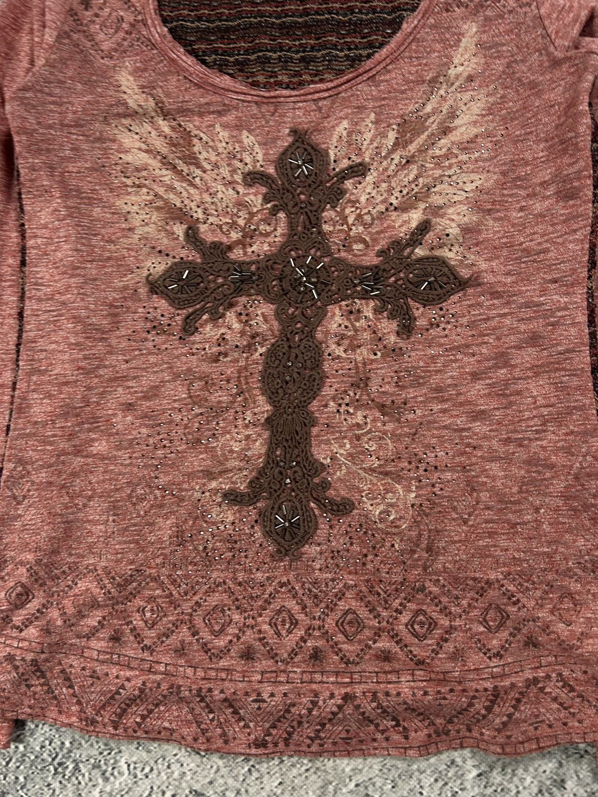 Miss Me Miss Me longsleeve top mesh Y2K big cross logo Size M / US 6-8 / IT 42-44 - 4 Thumbnail