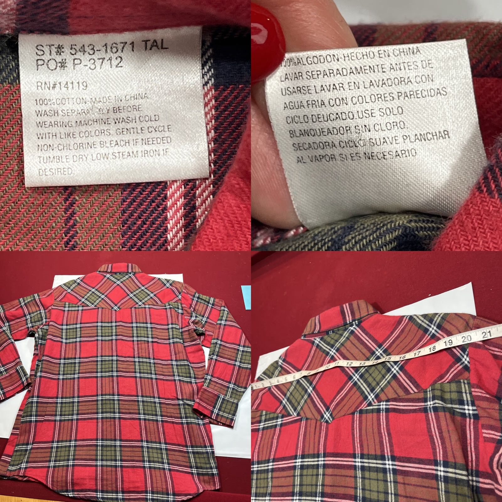 Vintage VINTAGE Tall Man BIG MAC XLT SHIRT Flannel Red Green Plaid Pearl Snaps Flap Pockets Button-Up Size US XL / EU 56 / 4 - 9 Thumbnail