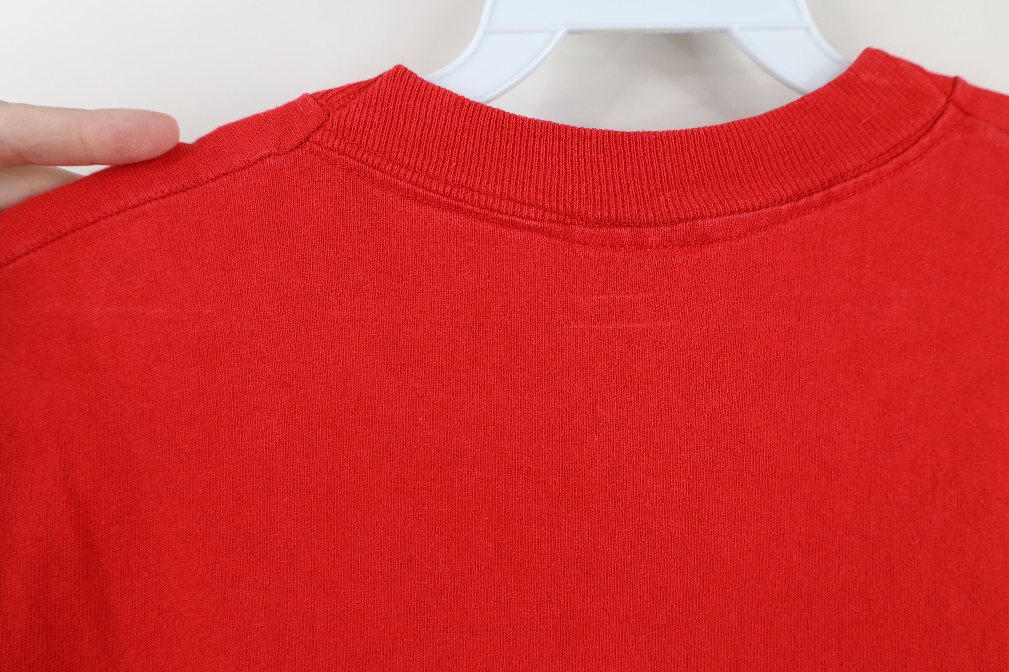 Vintage Vintage 90s Streetwear Short Sleeve T-Shirt Red Cotton USA Size US L / EU 52-54 / 3 - 9 Thumbnail
