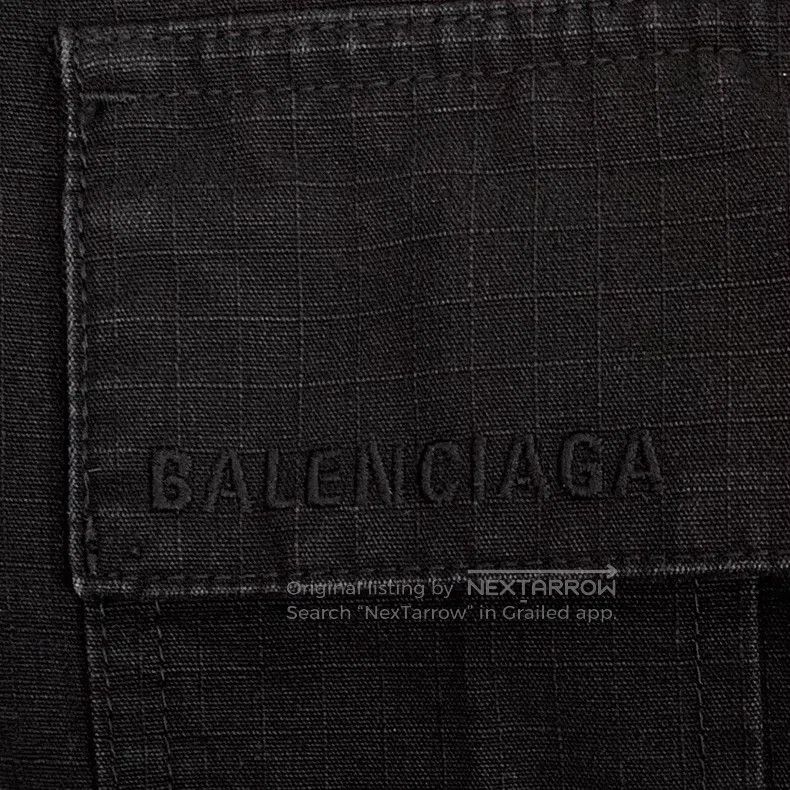 Balenciaga Balenciaga Black Cotton Workwear Midi Skirt Size 37" - 5 Thumbnail