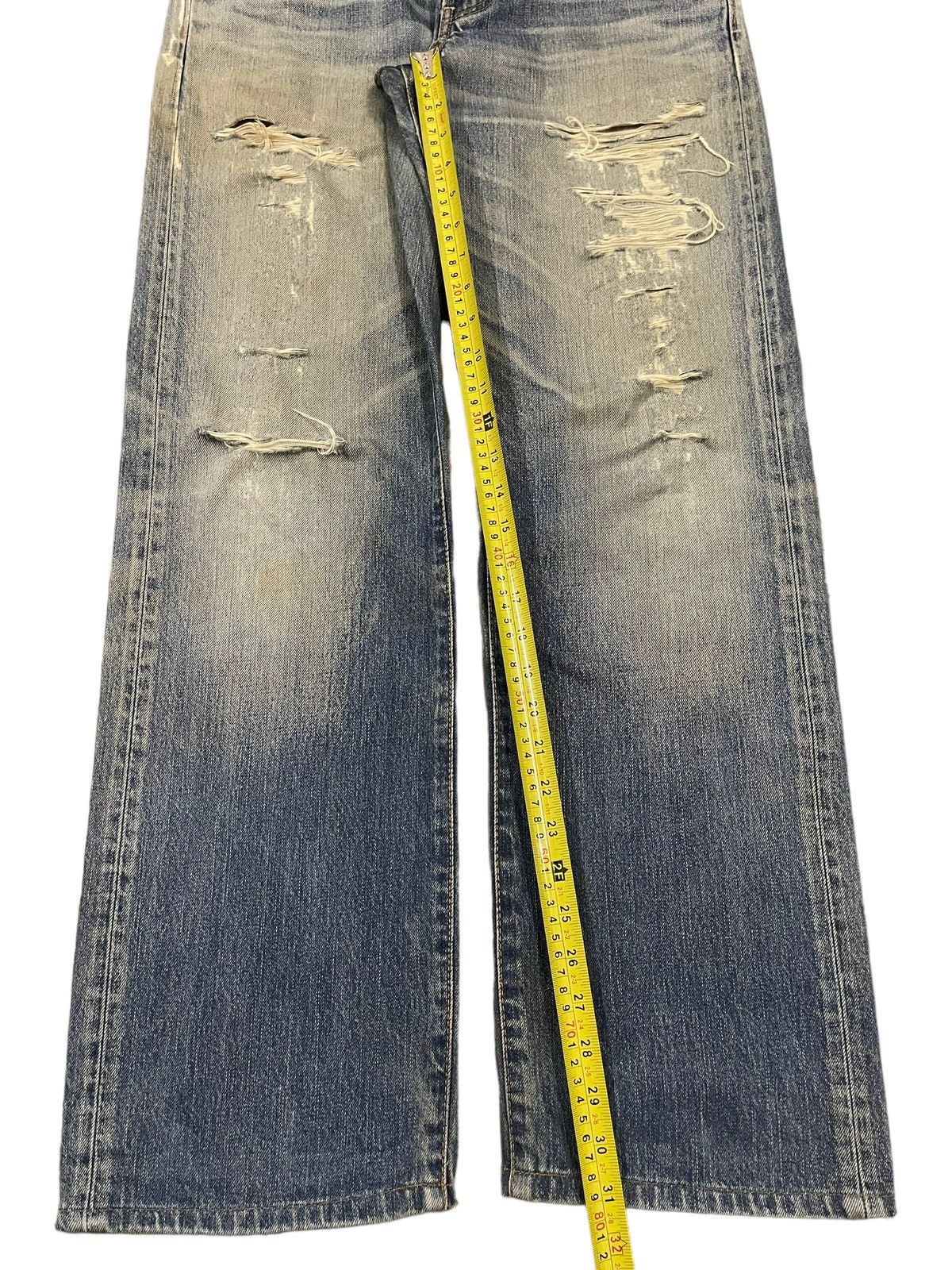 Edwin Vintage 90s Edwin Blue Wash Distressed Destroyer Jeans Size US 32 / EU 48 - 11 Thumbnail