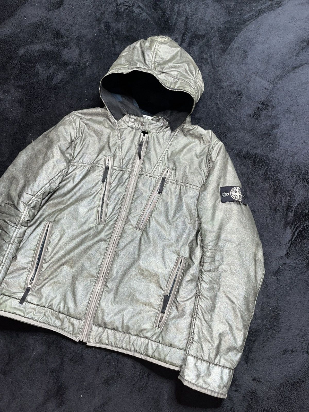 Stone Island AW2010 Archive Stone Island Liquid Reflective Bomber Jacket Size US XL / EU 56 / 4 - 5 Thumbnail