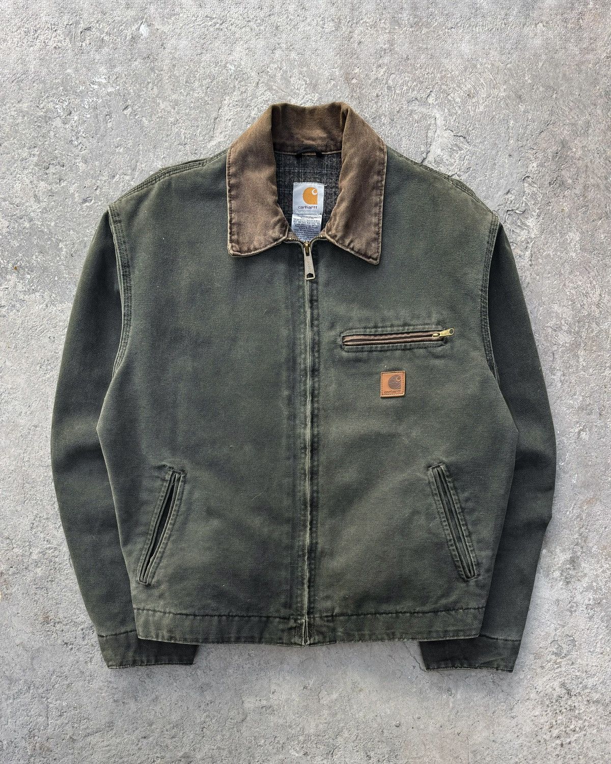 Carhartt J97 MOSS デトロイト sold) 11' Faded Moss Green Vintage Carhartt Detroit Jacket