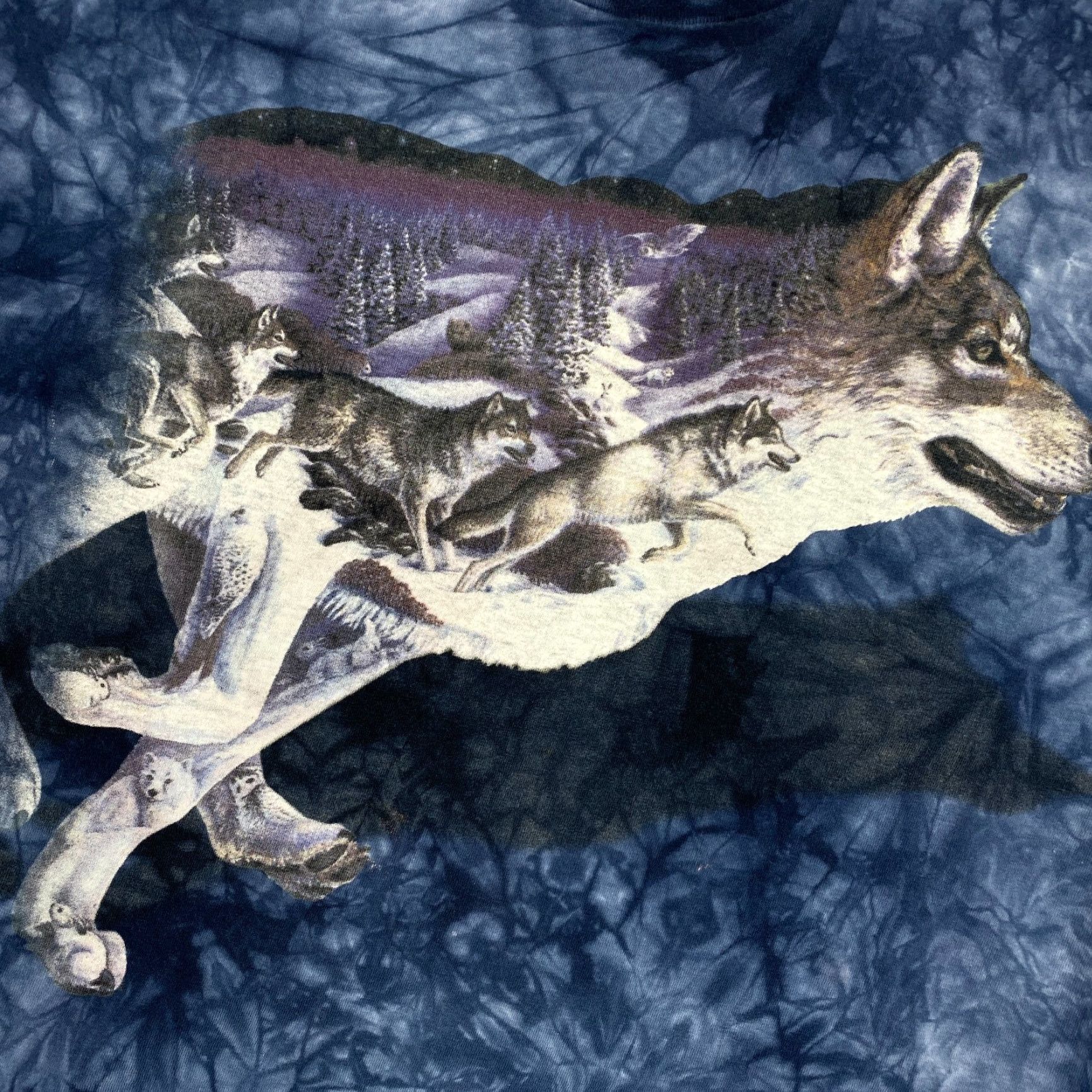 The Mountain VINTAGE The Mountain Howling Running Wolf Wolves Tie Dye T Shirt Womens L NV Size L / US 10 / IT 46 - 2 Thumbnail