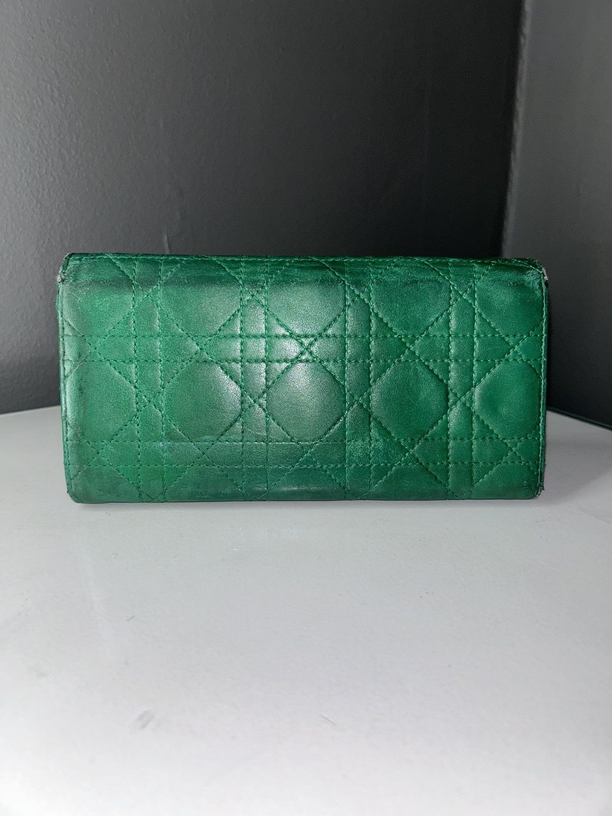Dior Christian Dior Miss Dior Green Quilted Leather Wallet Size ONE SIZE - 13 Thumbnail