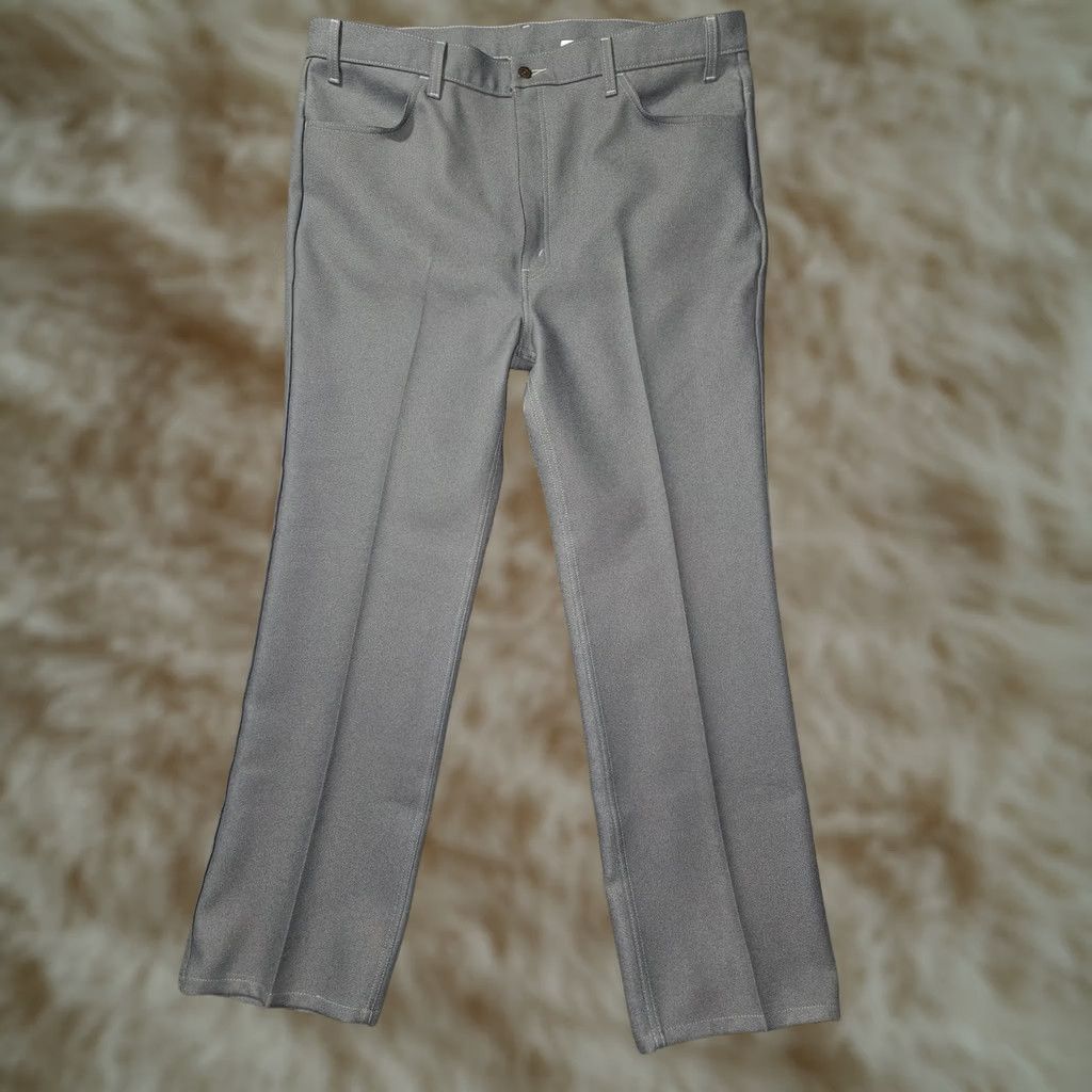 Levi's VINTAGE Levis Pants Mens 42 Gray Polyester Dress Slacks Straight Microfiber 90s Cowboys Western Workwear Mens Size US 42 / EU 58 - 1 Thumbnail