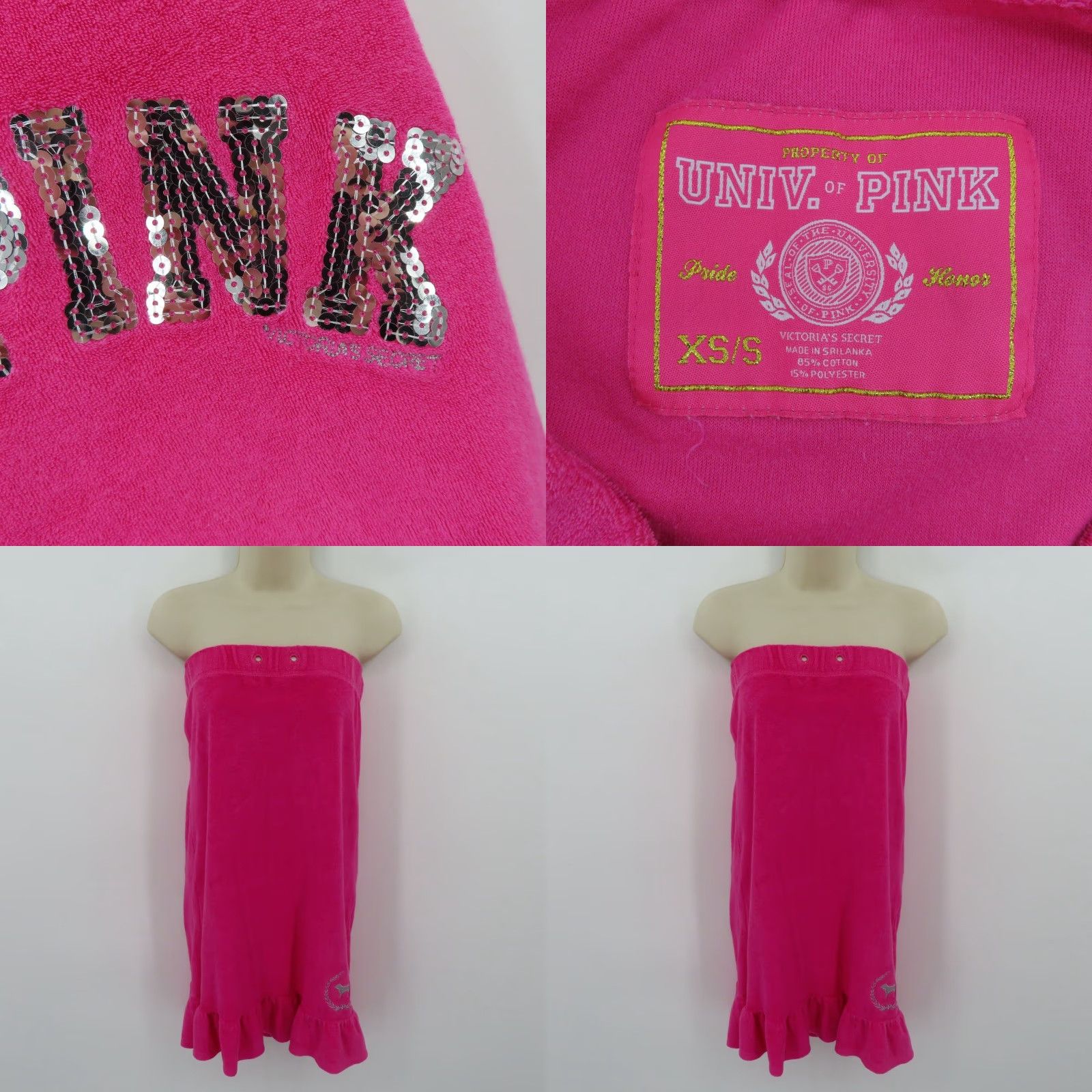 Victoria's Secret Victoria's Secret PINK Dress Women XS/S Pink Sequin Terrycloth Coverup Strapless Size XS / US 0-2 / IT 36-38 - 8 Thumbnail