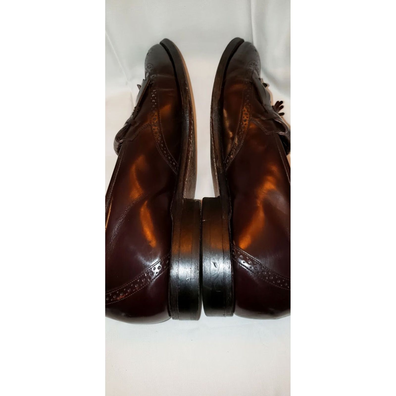 Johnston & Murphy Johnston & Murphy Optima Mens 11.5D Loafer Kilt Tassels Wingtip Burgundy Dark Brown Dress Leather Slip On Shoes Size US 12 / EU 45 - 6 Thumbnail