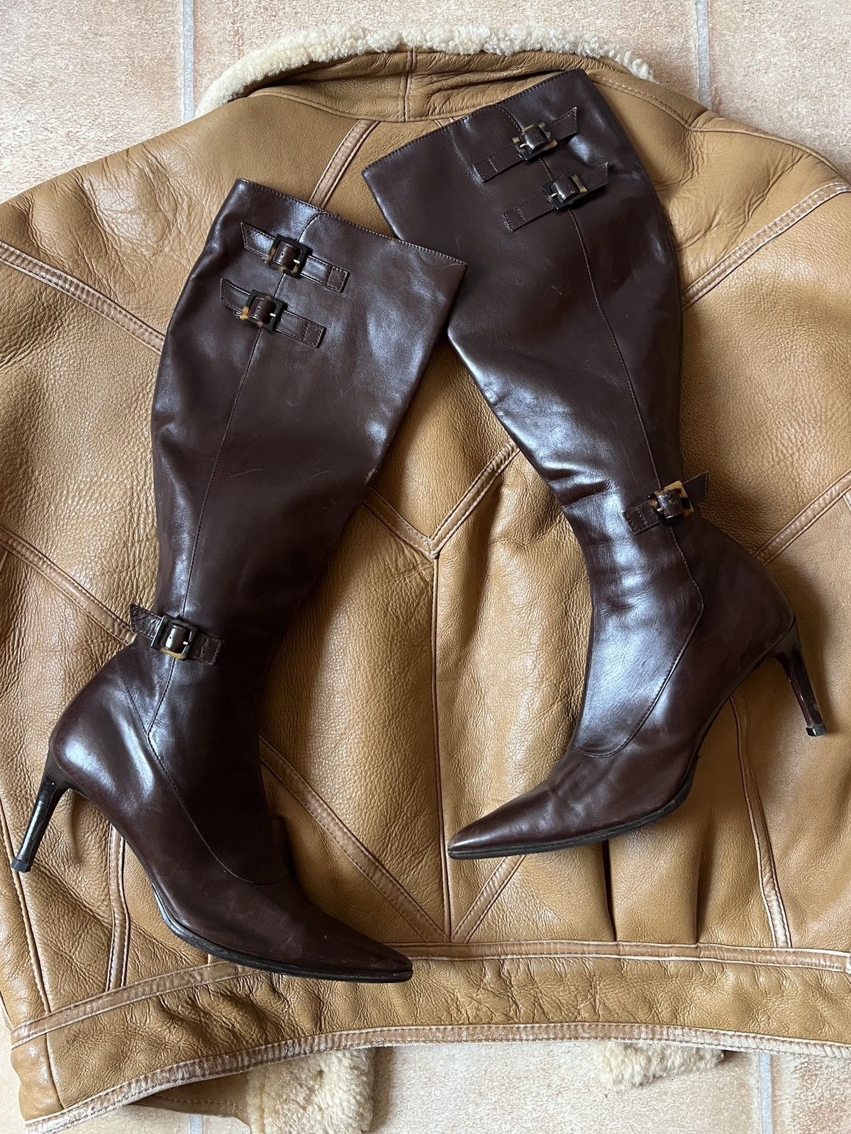 Ralph Lauren Purple Label Vintage Ralph Lauren Purple Label Leather High Heels Boots Size US 10.5 / IT 40.5 - 12 Thumbnail