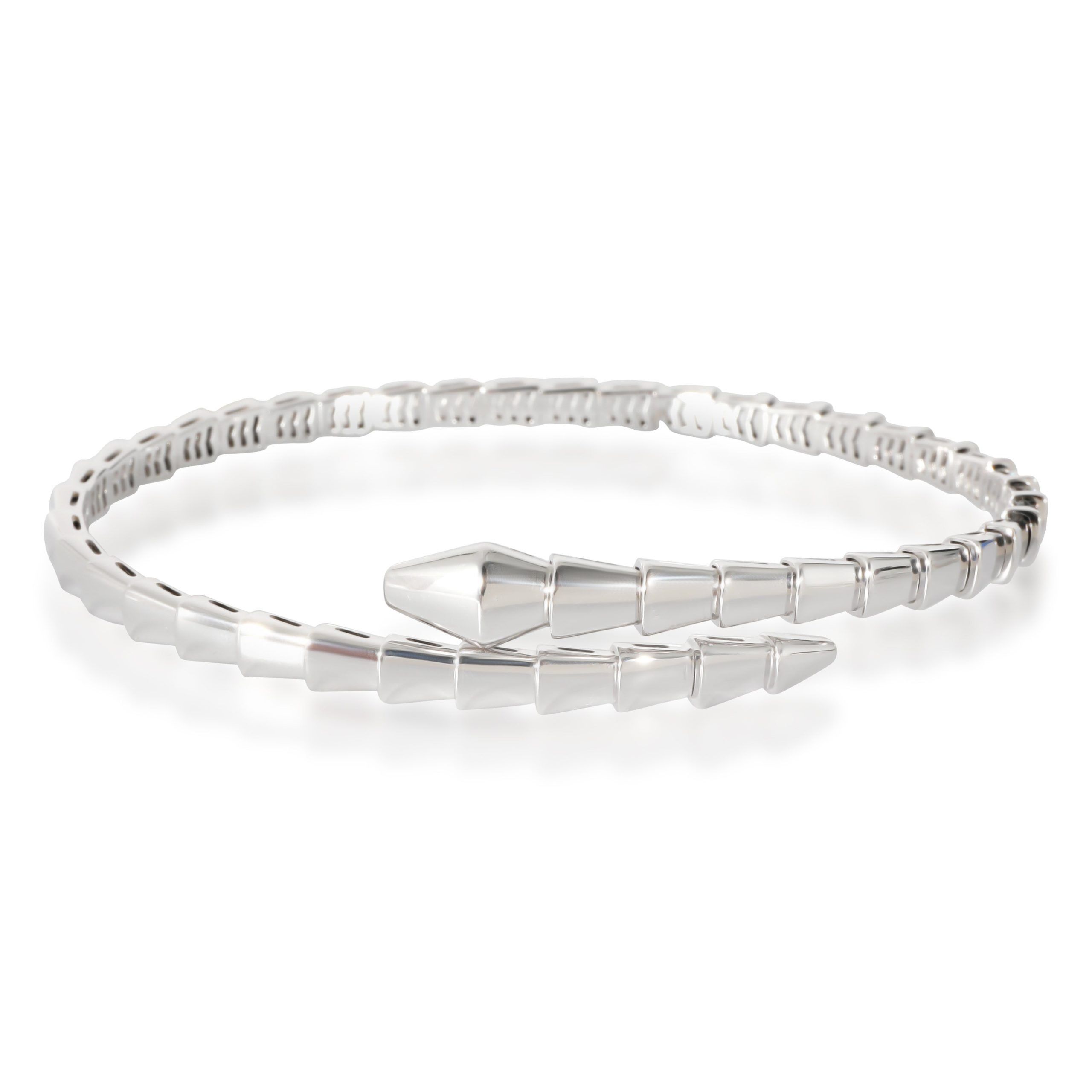 image of Bvlgari Serpenti Viper Bracelet In 18K White Gold, Size Xl, Women's