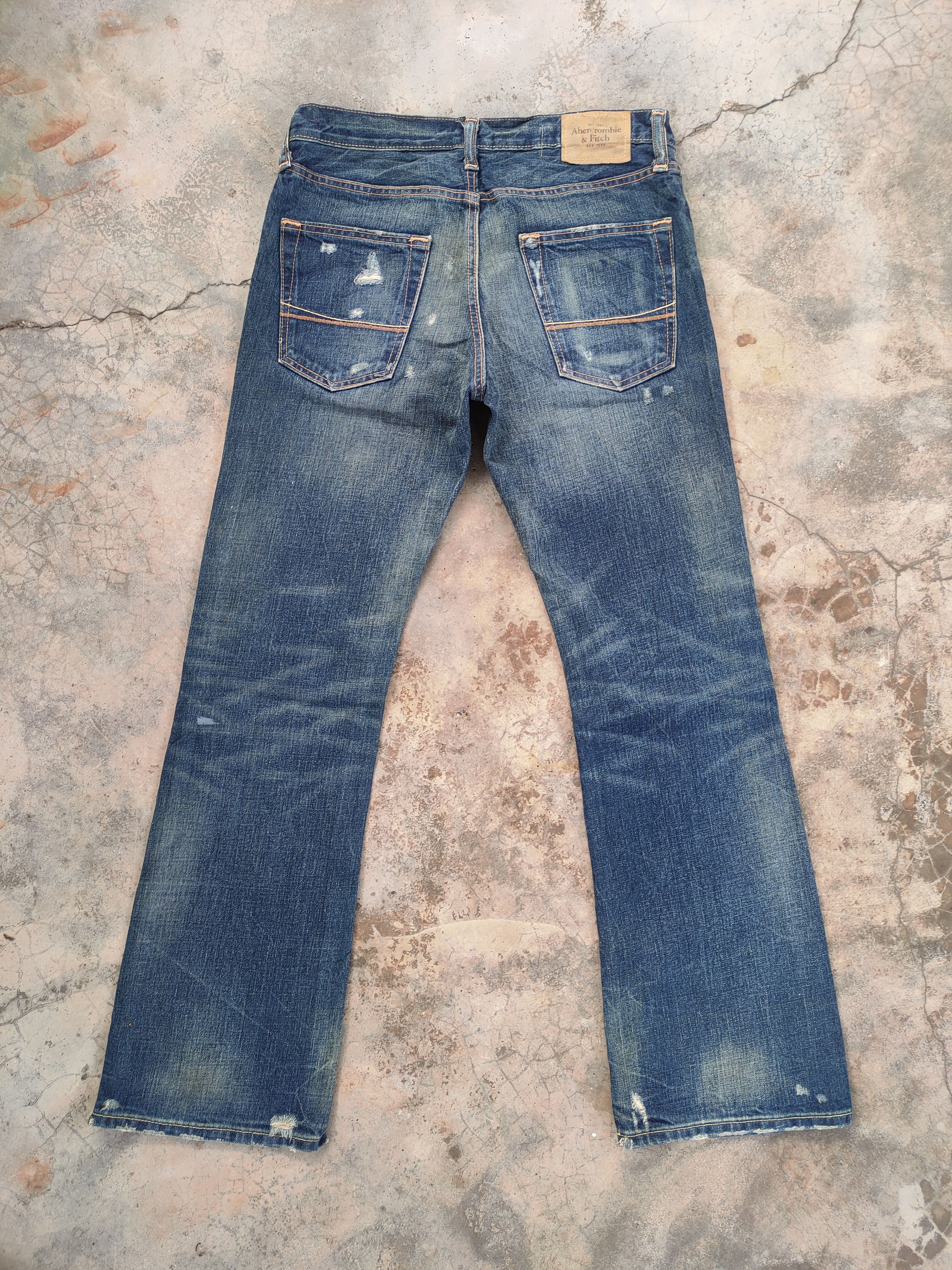 Abercrombie & Fitch VINTAGE FADED DISTRESSED FLARE JEAN DENIM PANTS Size US 32 / EU 48 - 10 Thumbnail