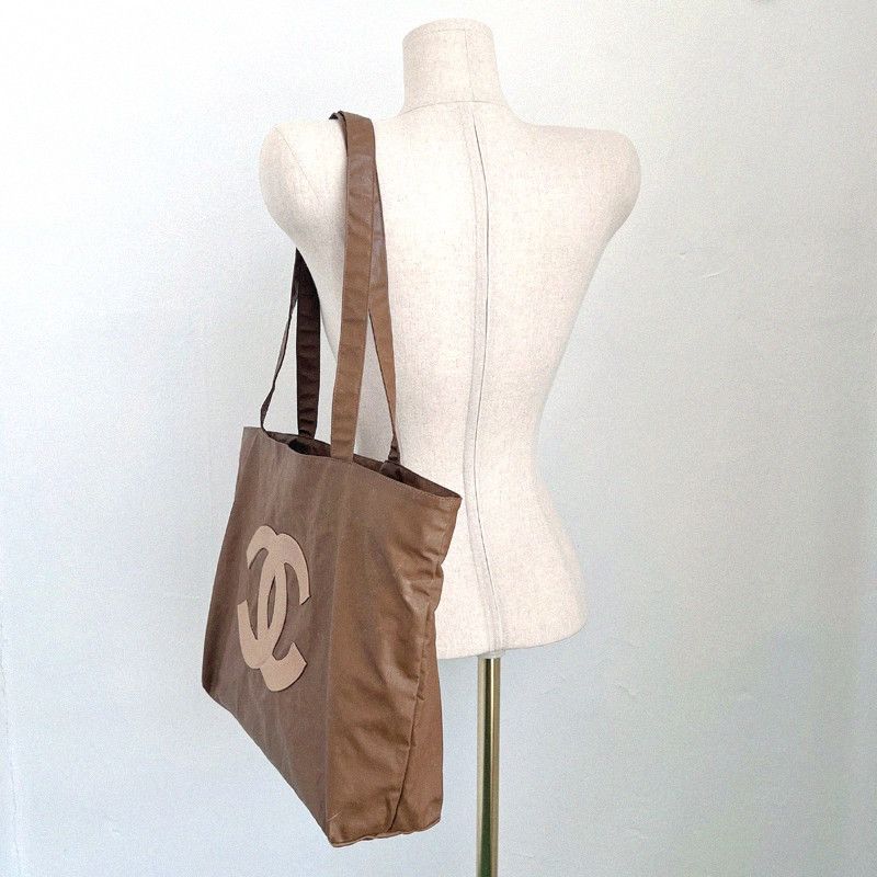 Chanel Chanel Vintage Big Logo Brown Shopper Shoulder Bag Size ONE SIZE - 4 Thumbnail