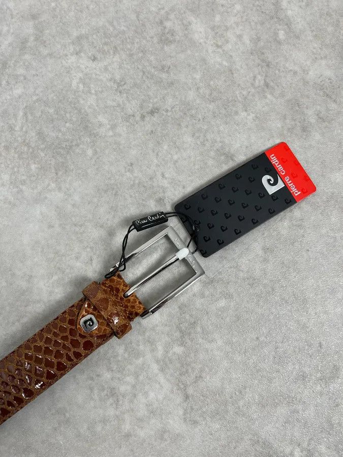 Pierre Cardin Pierre Cardin Python Brown Leather Belt Size ONE SIZE - 4 Thumbnail