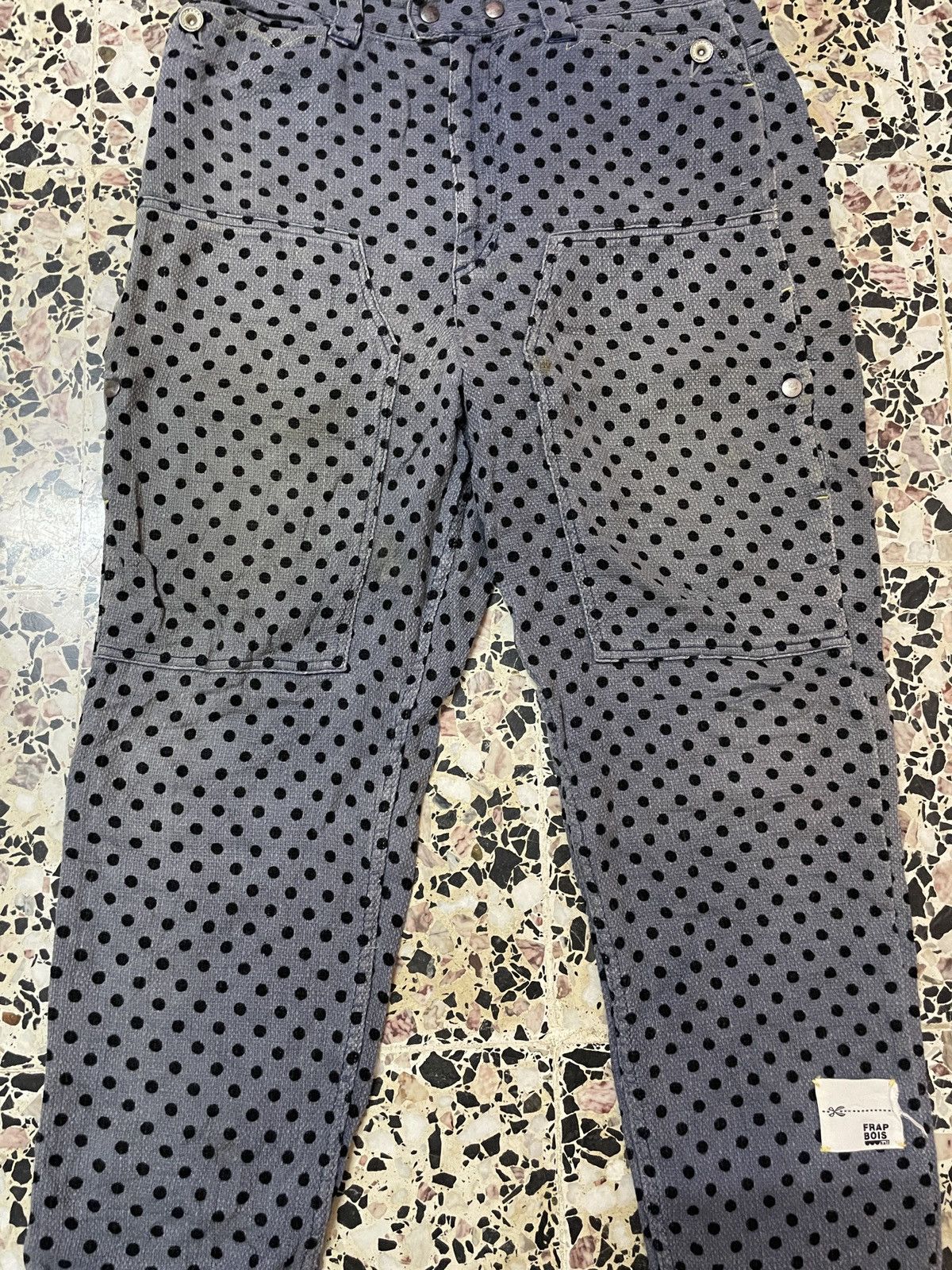 Frapbois Frapbois Japan Half Double Knee Polkadot Distressed Pants Size US 32 / EU 48 - 10 Thumbnail