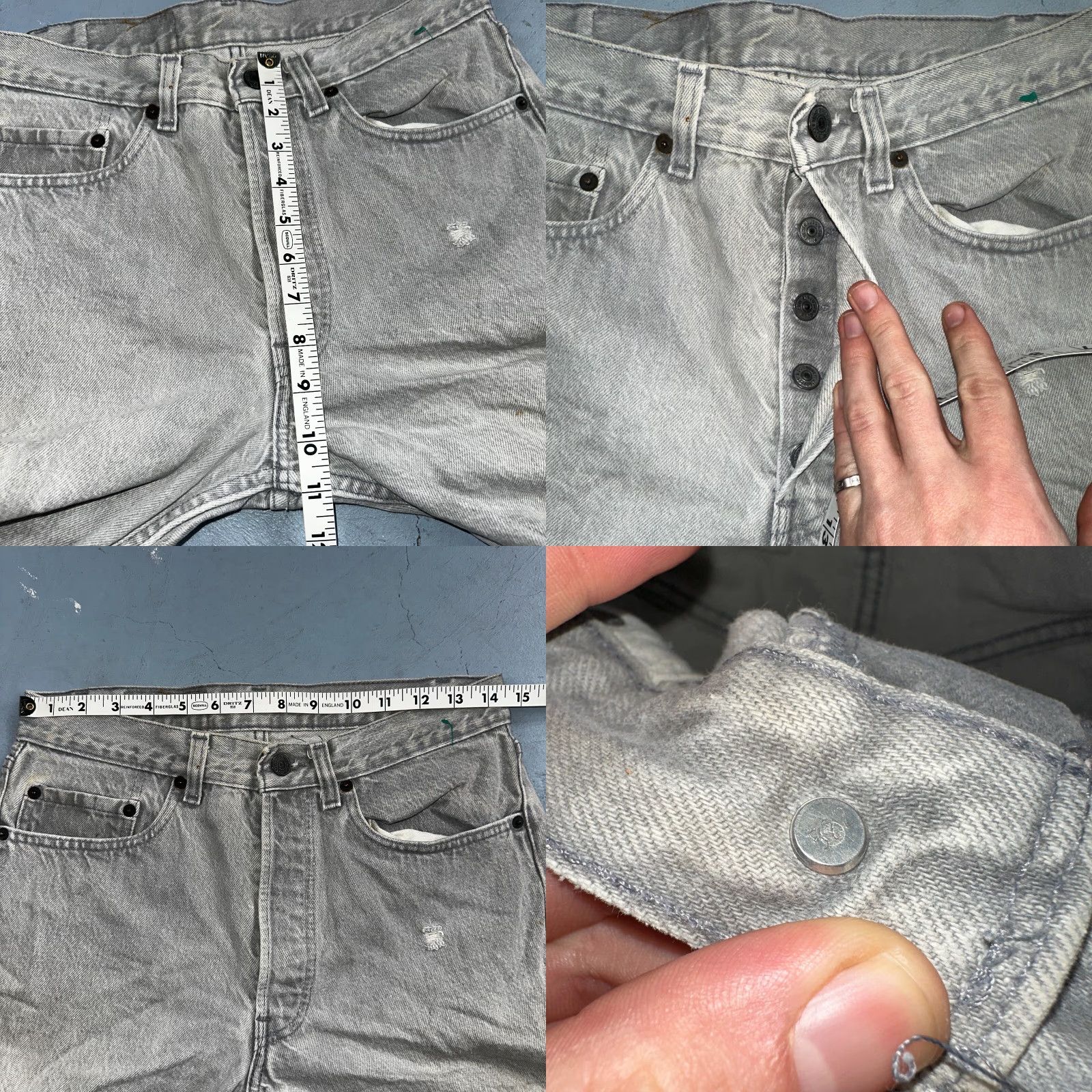 Levi's VINTAGE Levis 501 Jeans USA 80s Gray Acid Wash 31x32 Act 29x30 XX Straight Leg Size US 31 - 8 Thumbnail