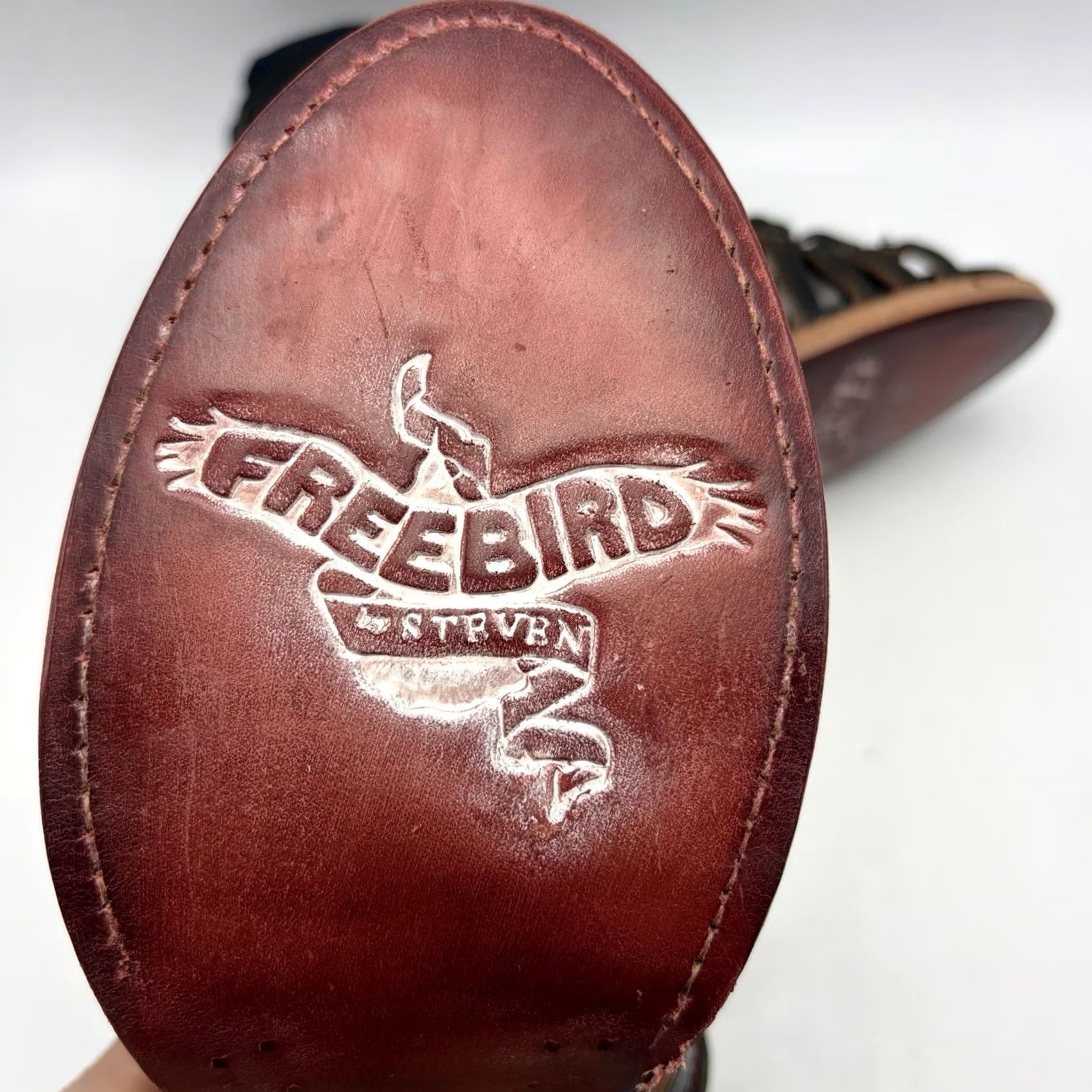 FREEBIRD Freebird by Steven Sandal Womens 9 Wazee Black Peep Toe Gladiator Boho Casual Size US 9 / IT 39 - 7 Thumbnail