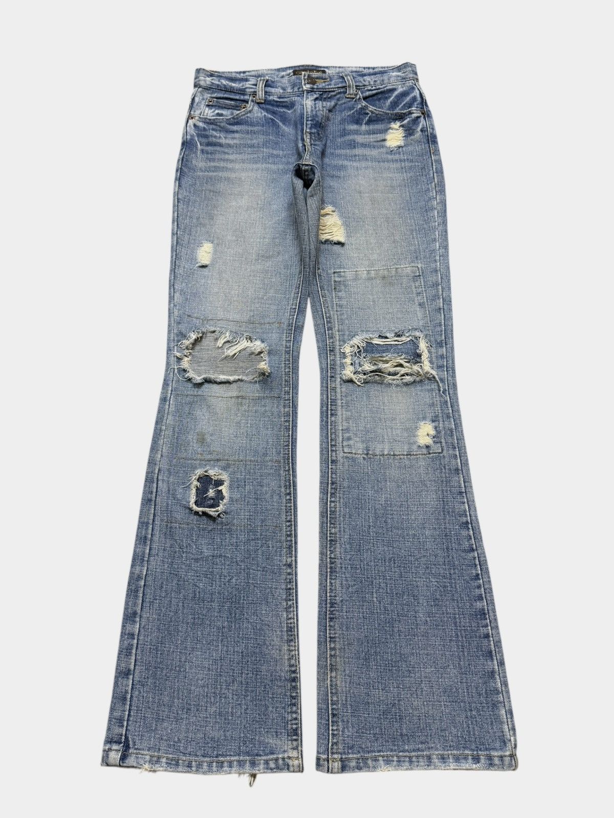 Hysteric Glamour Vintage Y2K Japanese Brand Blue Faded Wash Distressed Flare Size US 28 / EU 44 - 1 Thumbnail