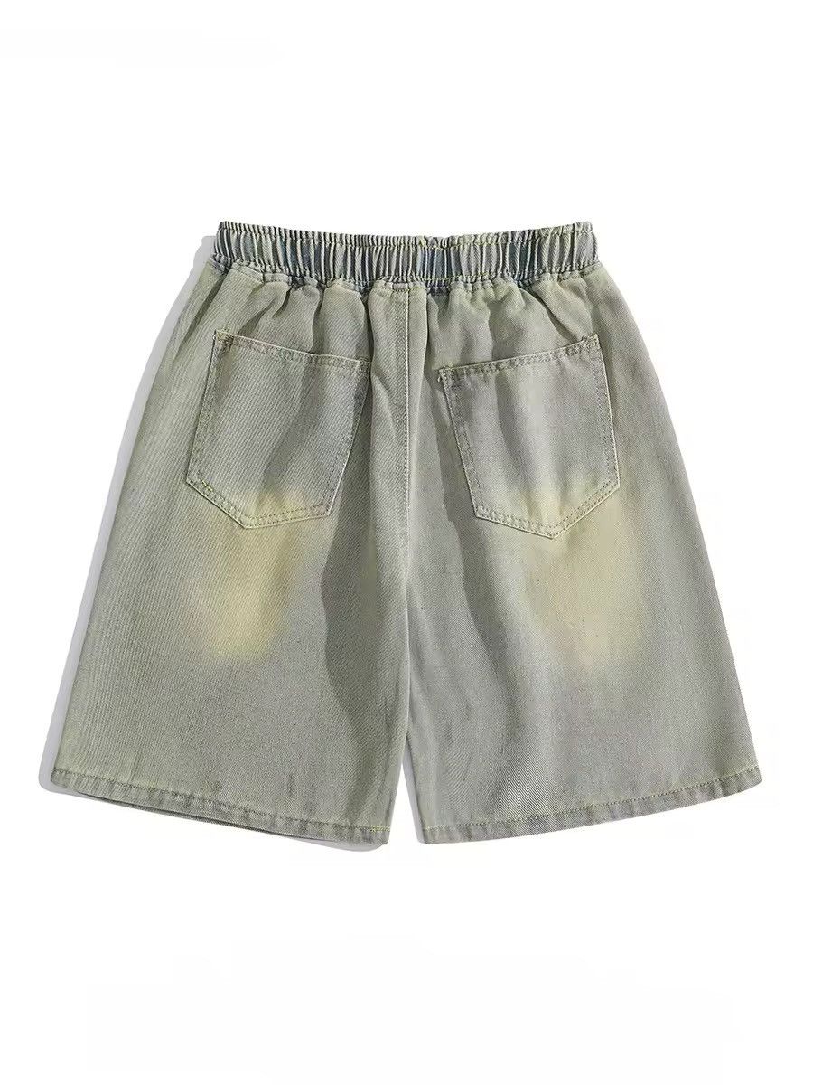 Japanese Brand Washed Designer Distressed Light Blue Shorts y2k Size US 31 - 8 Thumbnail
